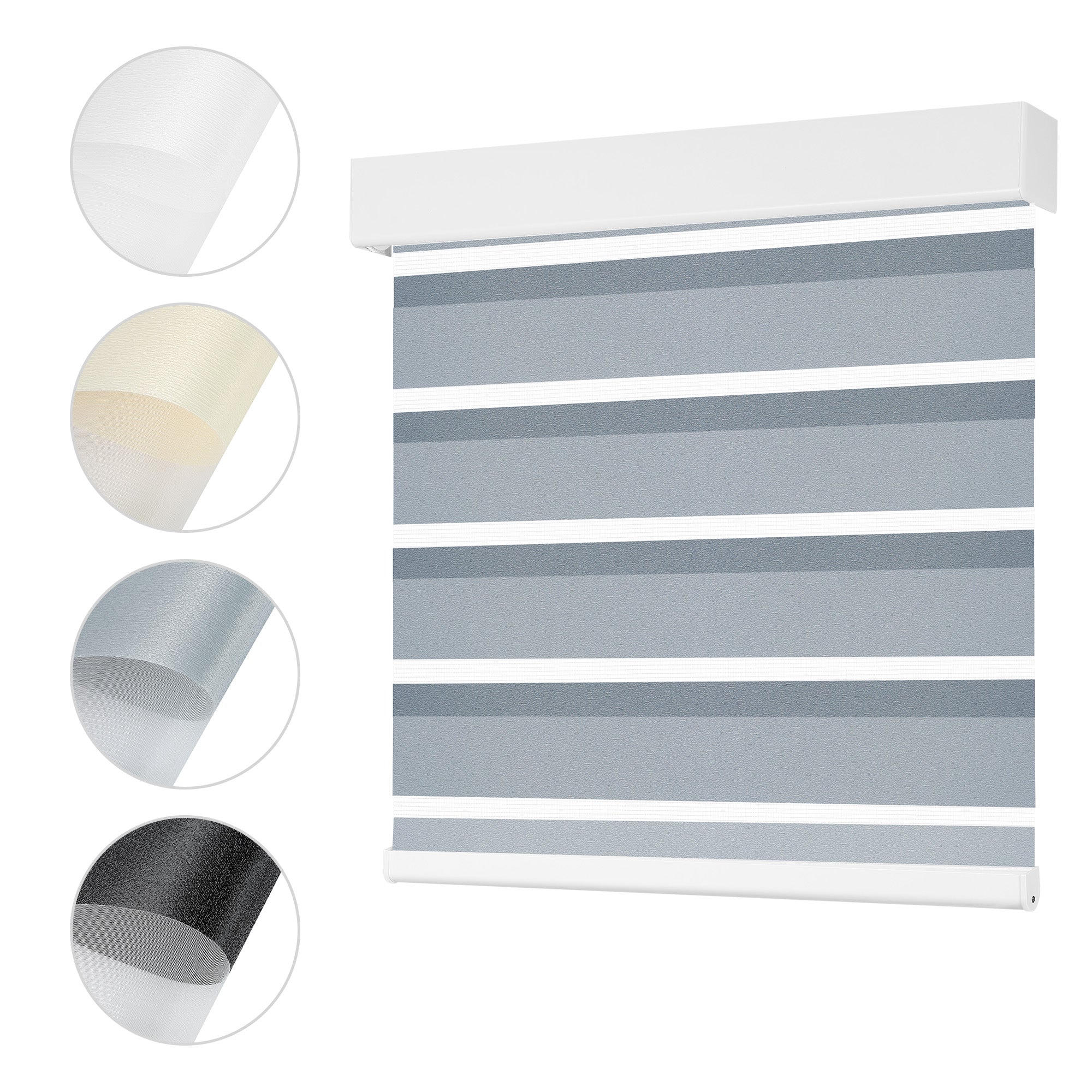 Schnurlos | Lichtdurchlässig | Kassette | Freistopp | Zebra Rollo | Maßanfertigung