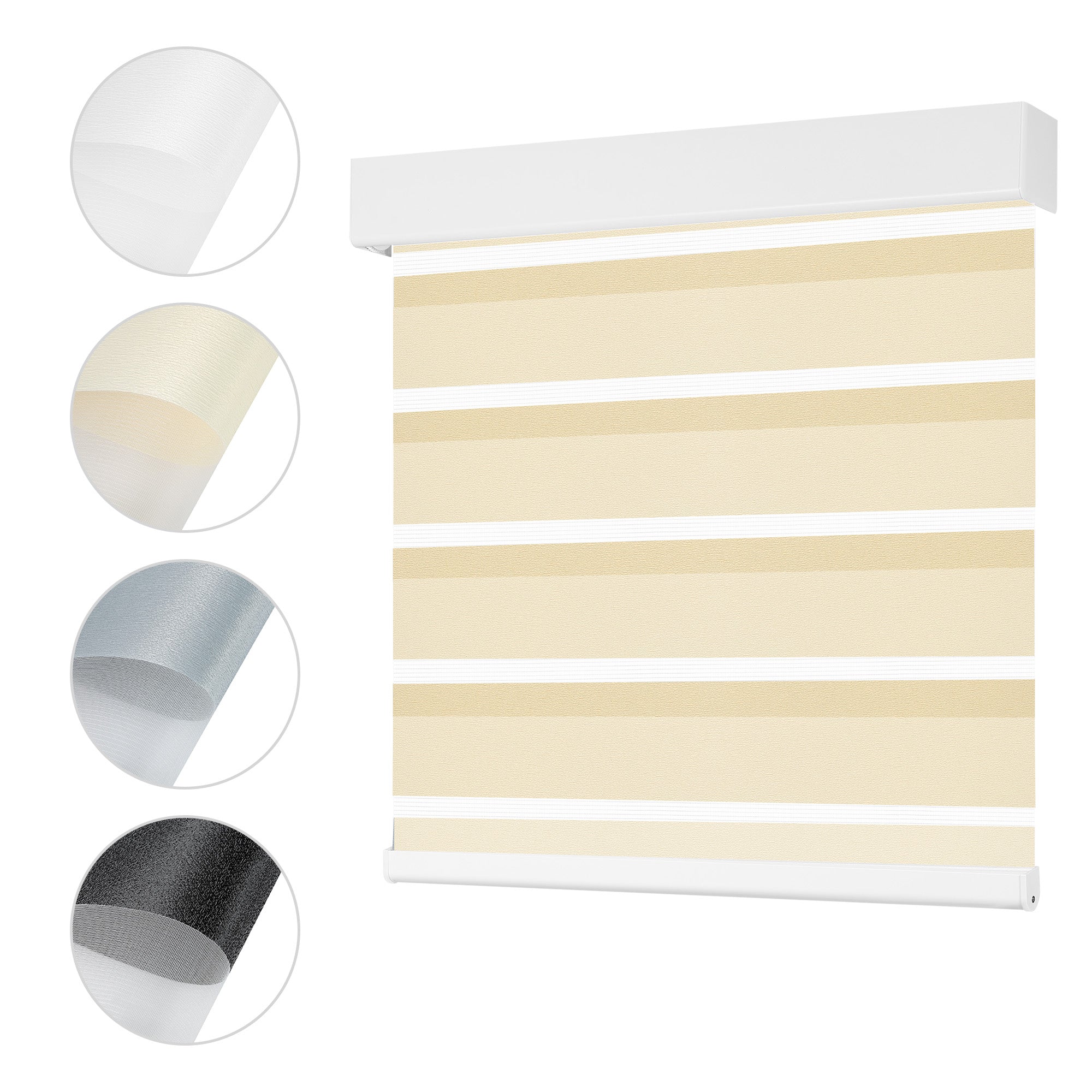 Schnurlos | Lichtdurchlässig | Kassette | Freistopp | Zebra Rollo | Maßanfertigung