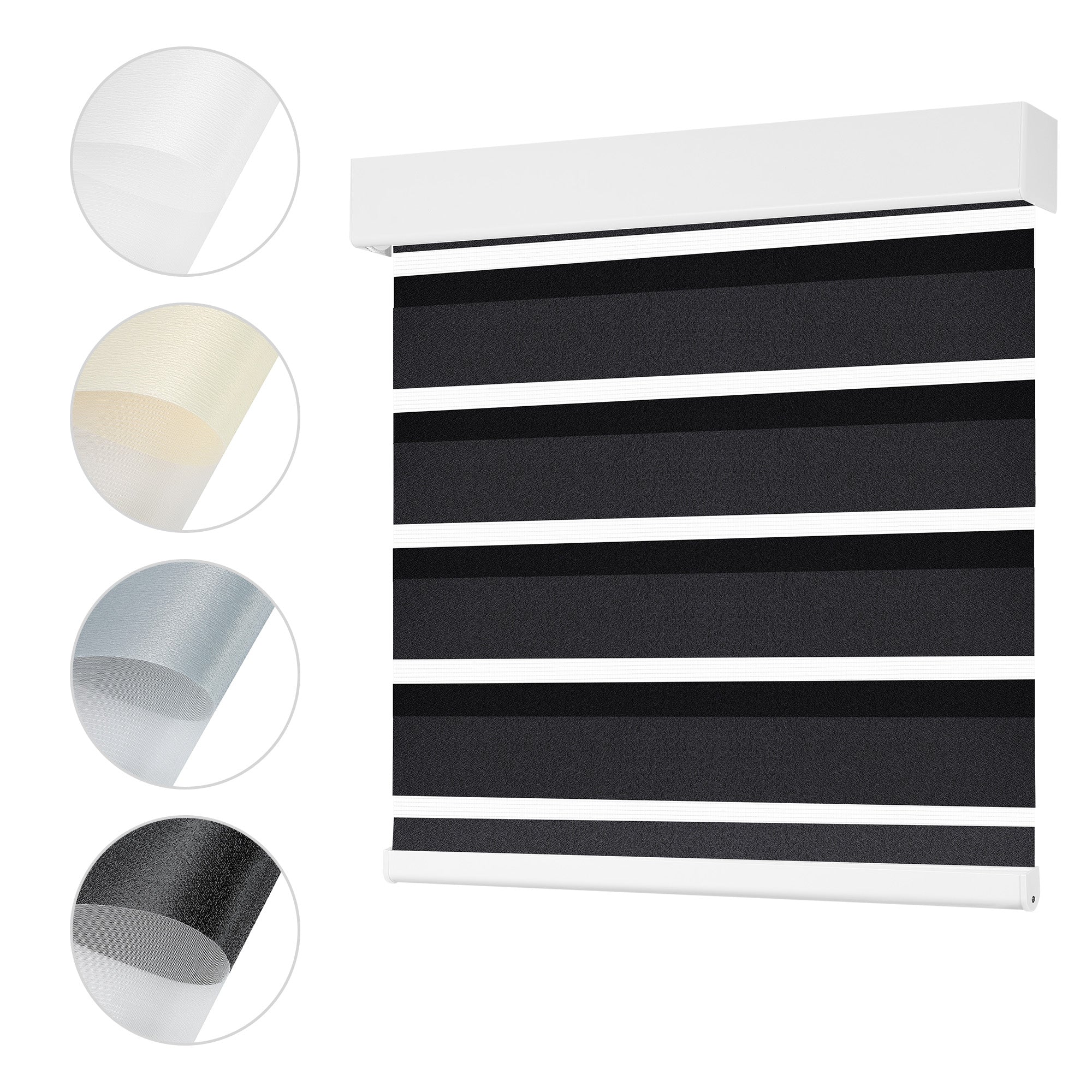 Schnurlos | Lichtdurchlässig | Kassette | Freistopp | Zebra Rollo | Maßanfertigung