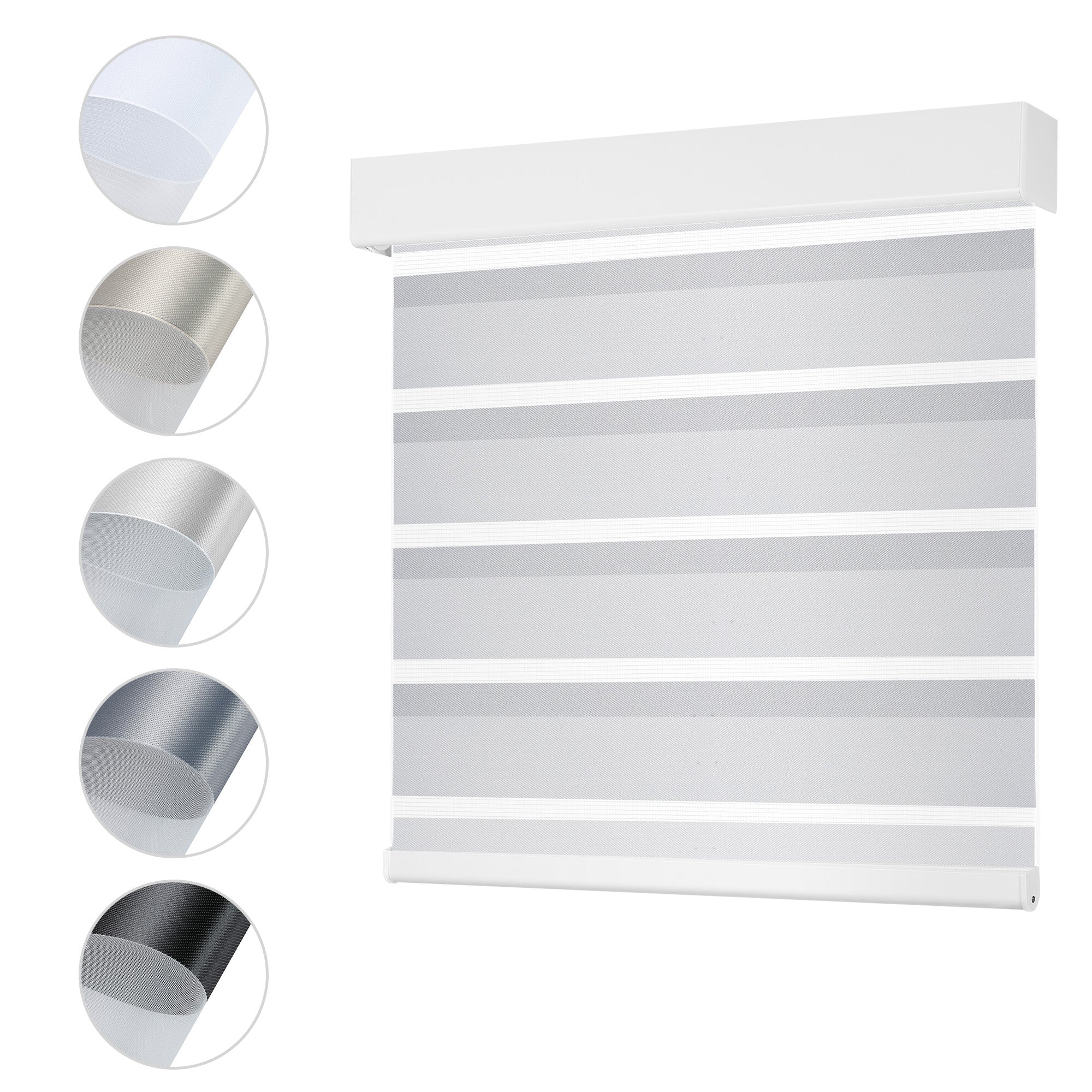 Schnurlos | Lichtdurchlässig | Kassette | Freistopp | Zebra Rollo | Maßanfertigung