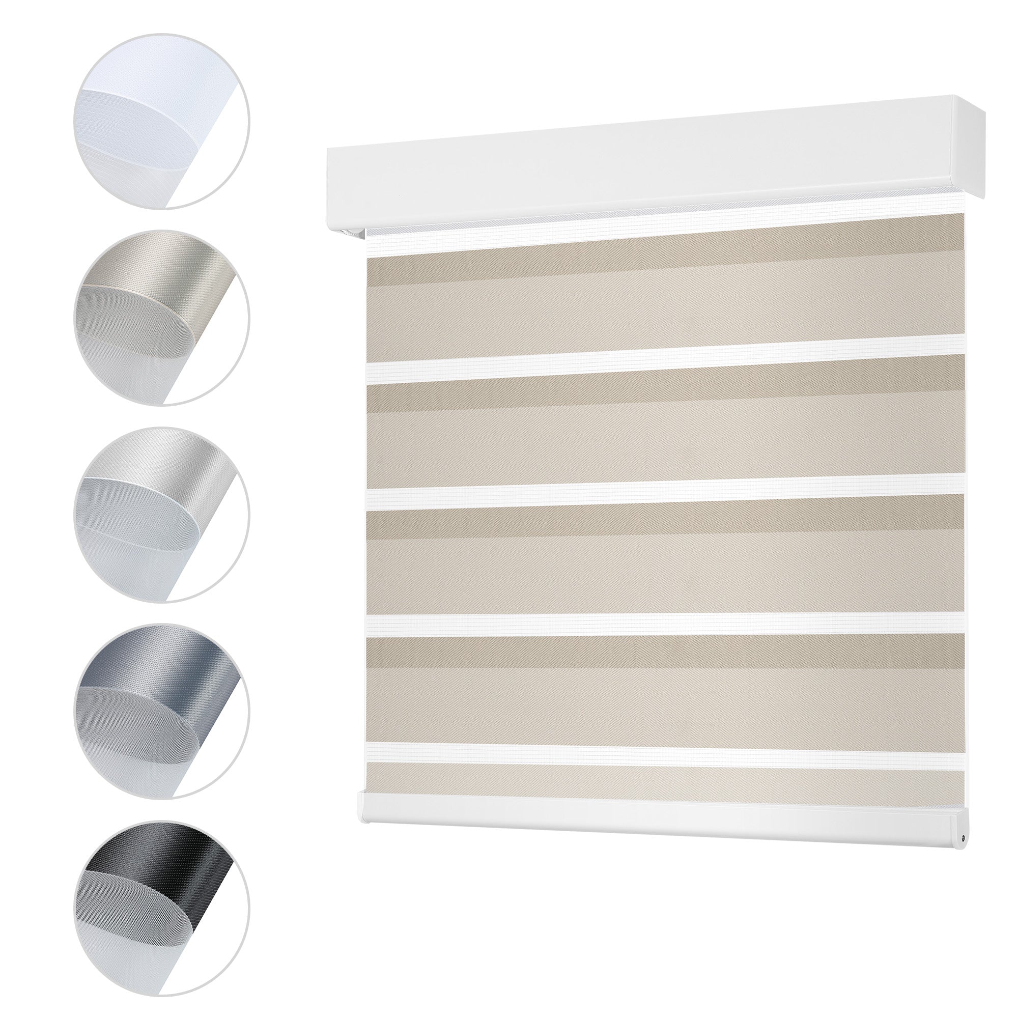 Schnurlos | Lichtdurchlässig | Kassette | Freistopp | Zebra Rollo | Maßanfertigung