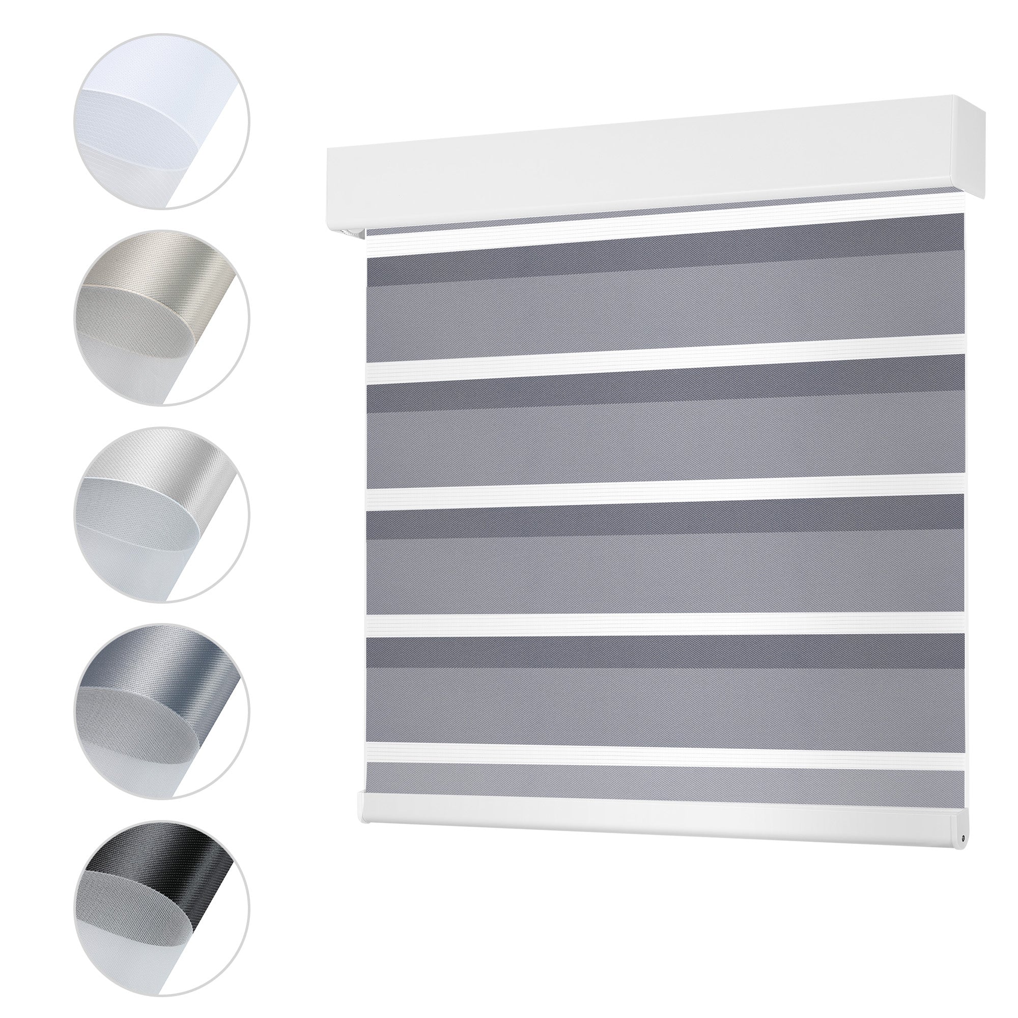 Schnurlos | Lichtdurchlässig | Kassette | Freistopp | Zebra Rollo | Maßanfertigung