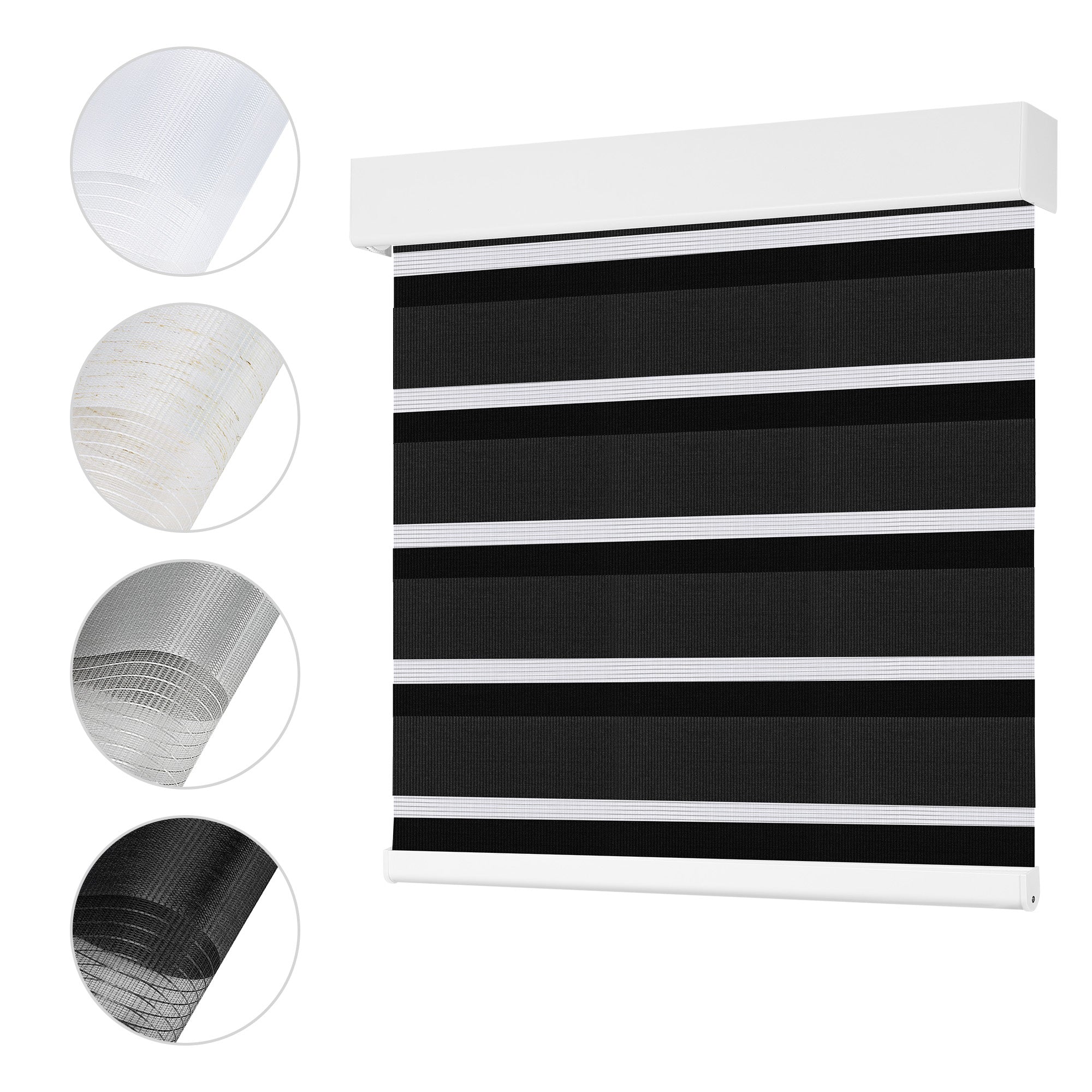 Schnurlos | Lichtdurchlässig | Kassette | Freistopp | Zebra Rollo | Maßanfertigung