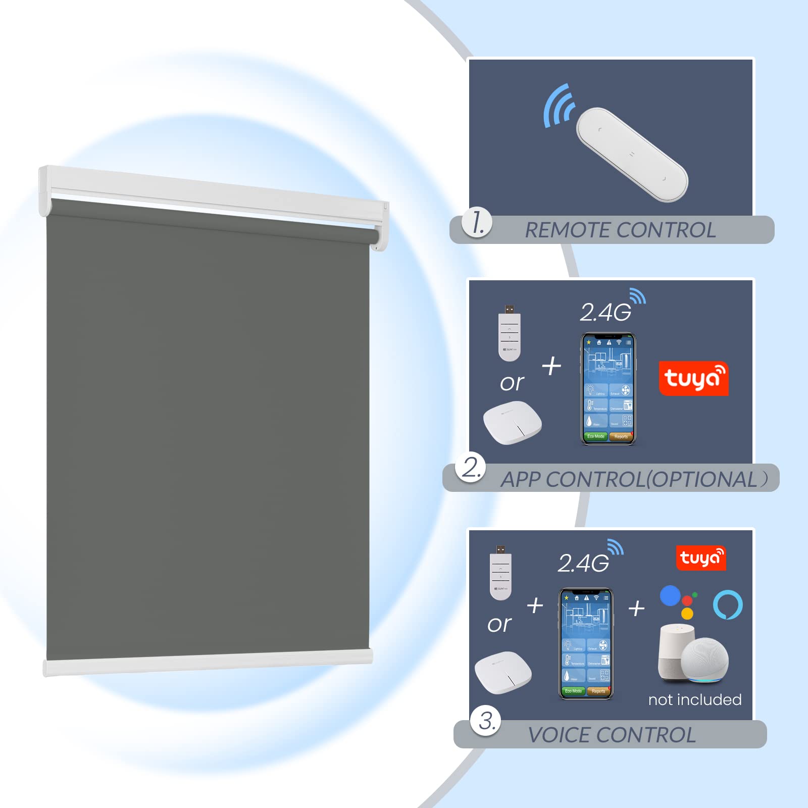 M100 Elektrisch | Lichtdurchlässige | Batterie | Rollo | Nach Maß