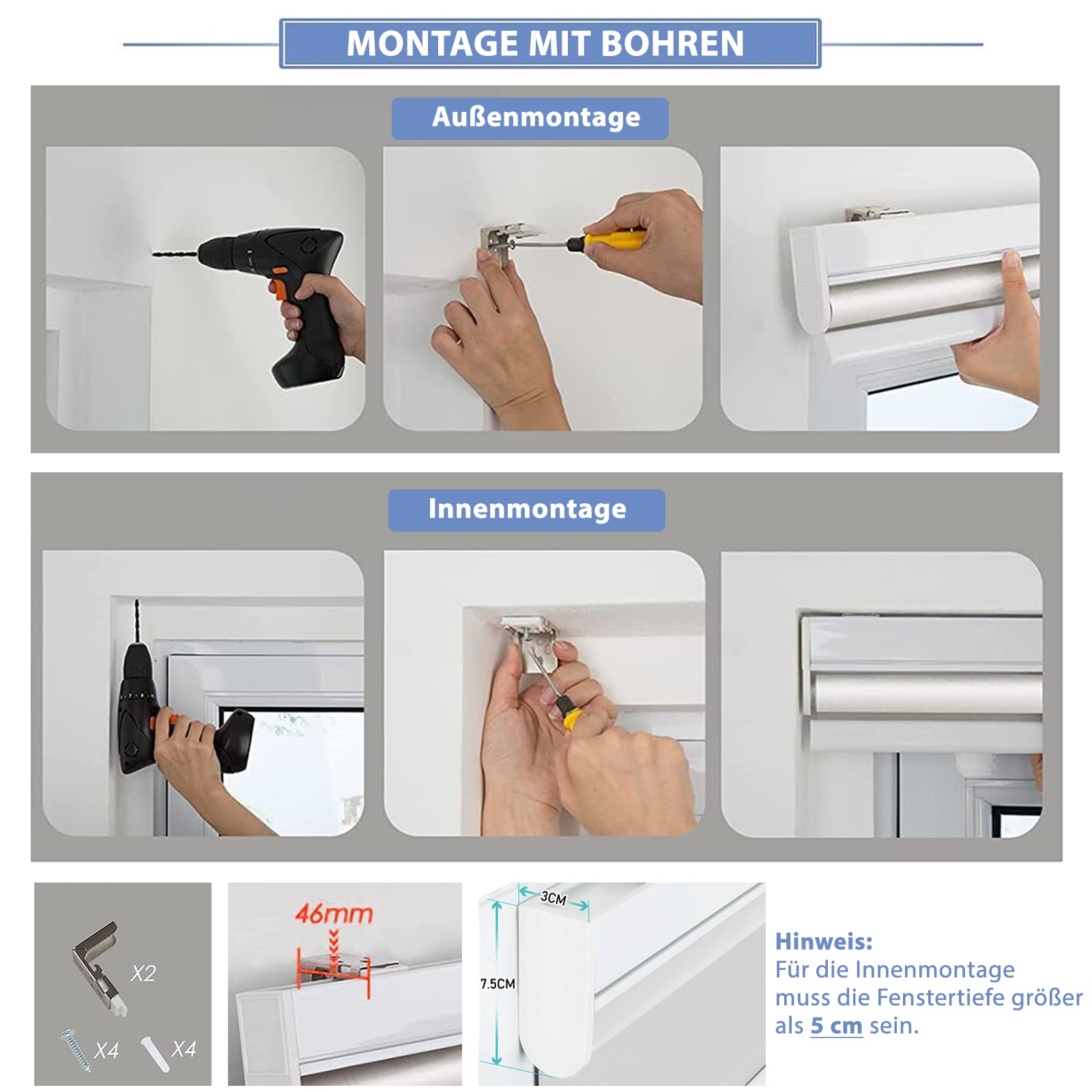 M130 Elektrisch | Lichtdurchlässige | Akku | Rollo | Nach Maß