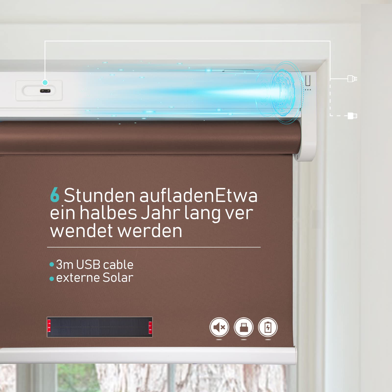 M130 Elektrisch | Verdunkelung | Akku | Rollo | Nach Maß