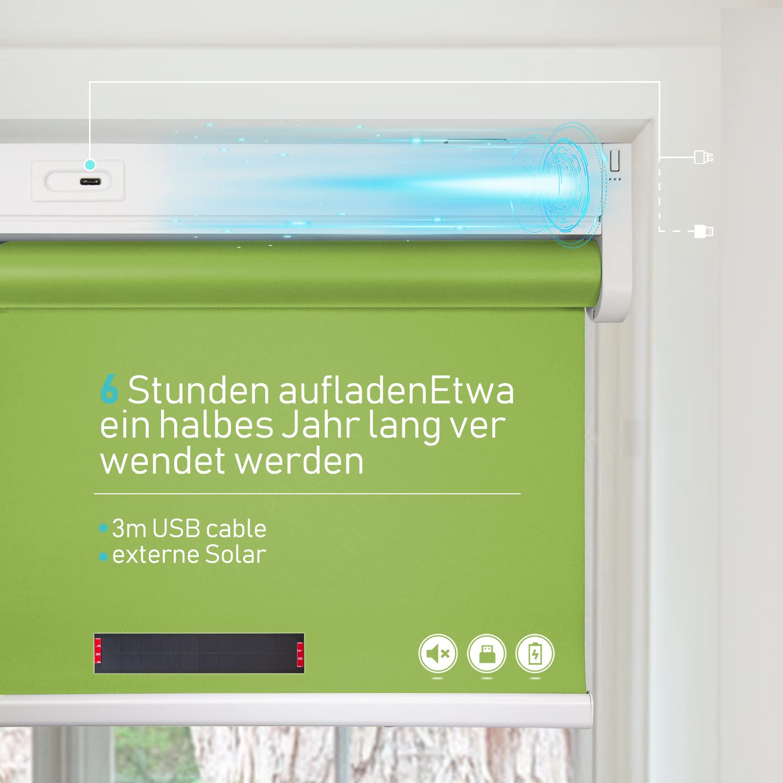 M130 Elektrisch | Verdunkelung | Akku | Rollo | Nach Maß