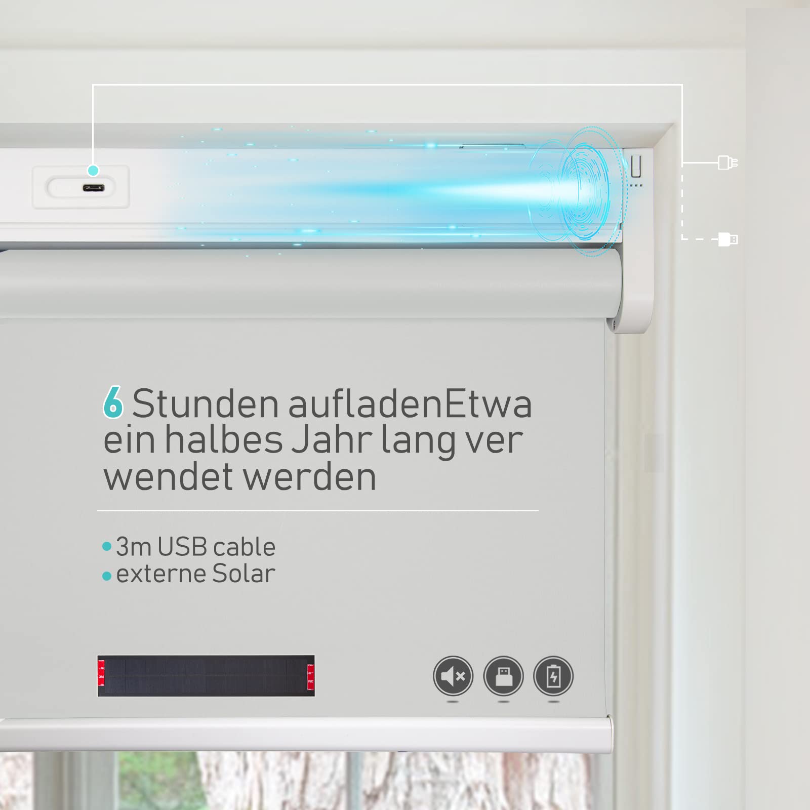 M130 Elektrisch | Verdunkelung | Akku | Rollo | Nach Maß