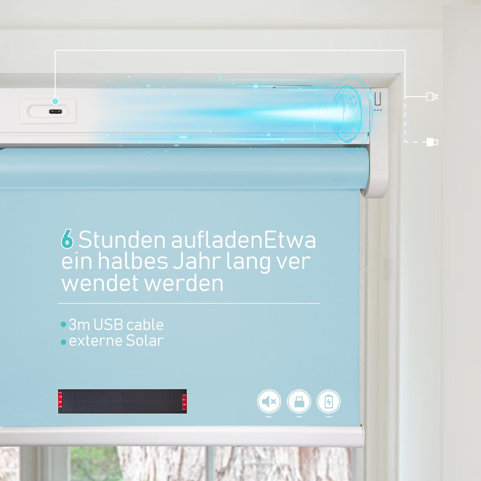 M130 Elektrisch | Verdunkelung | Akku | Rollo | Nach Maß