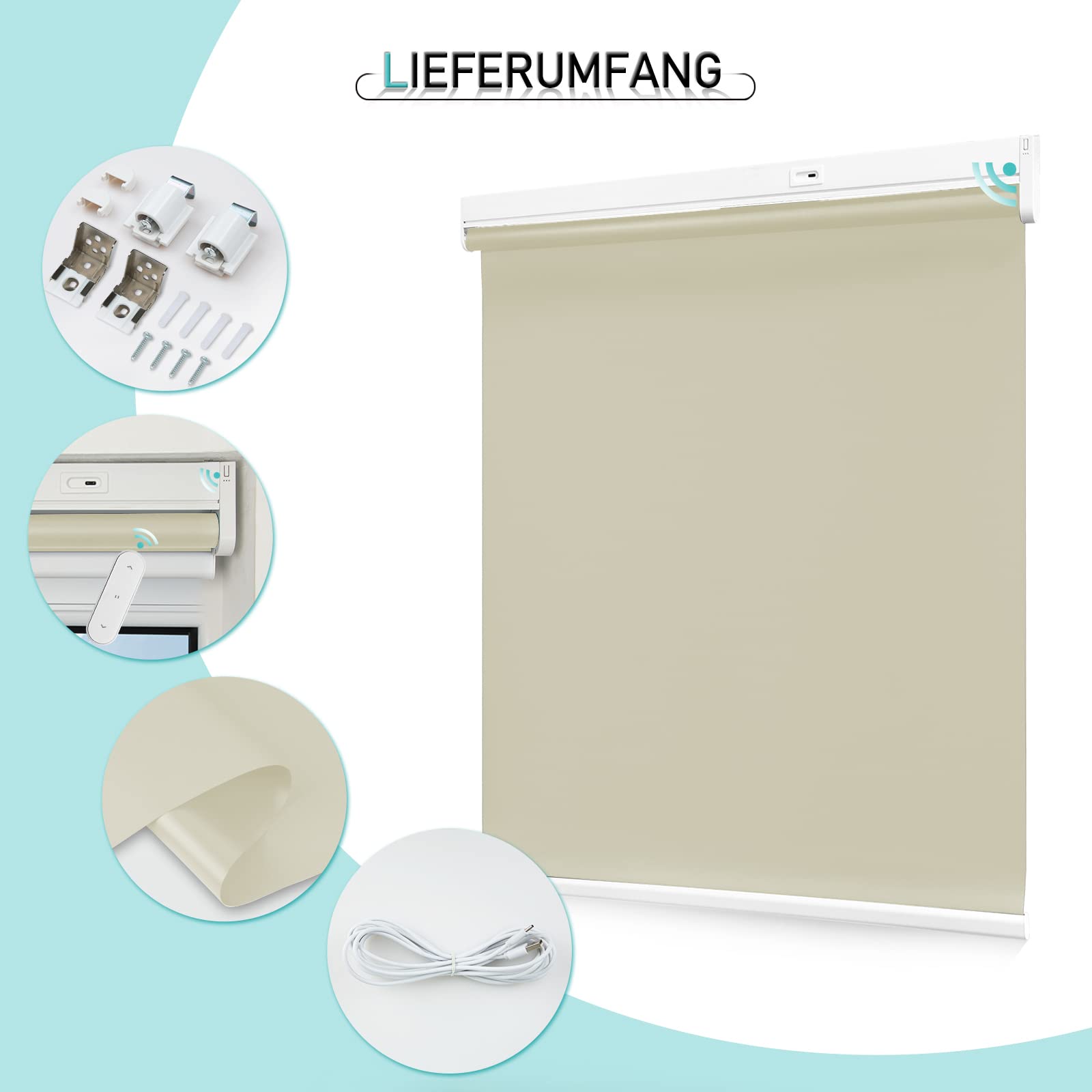 M130 Elektrisch | Verdunkelung | Akku | Rollo | Nach Maß