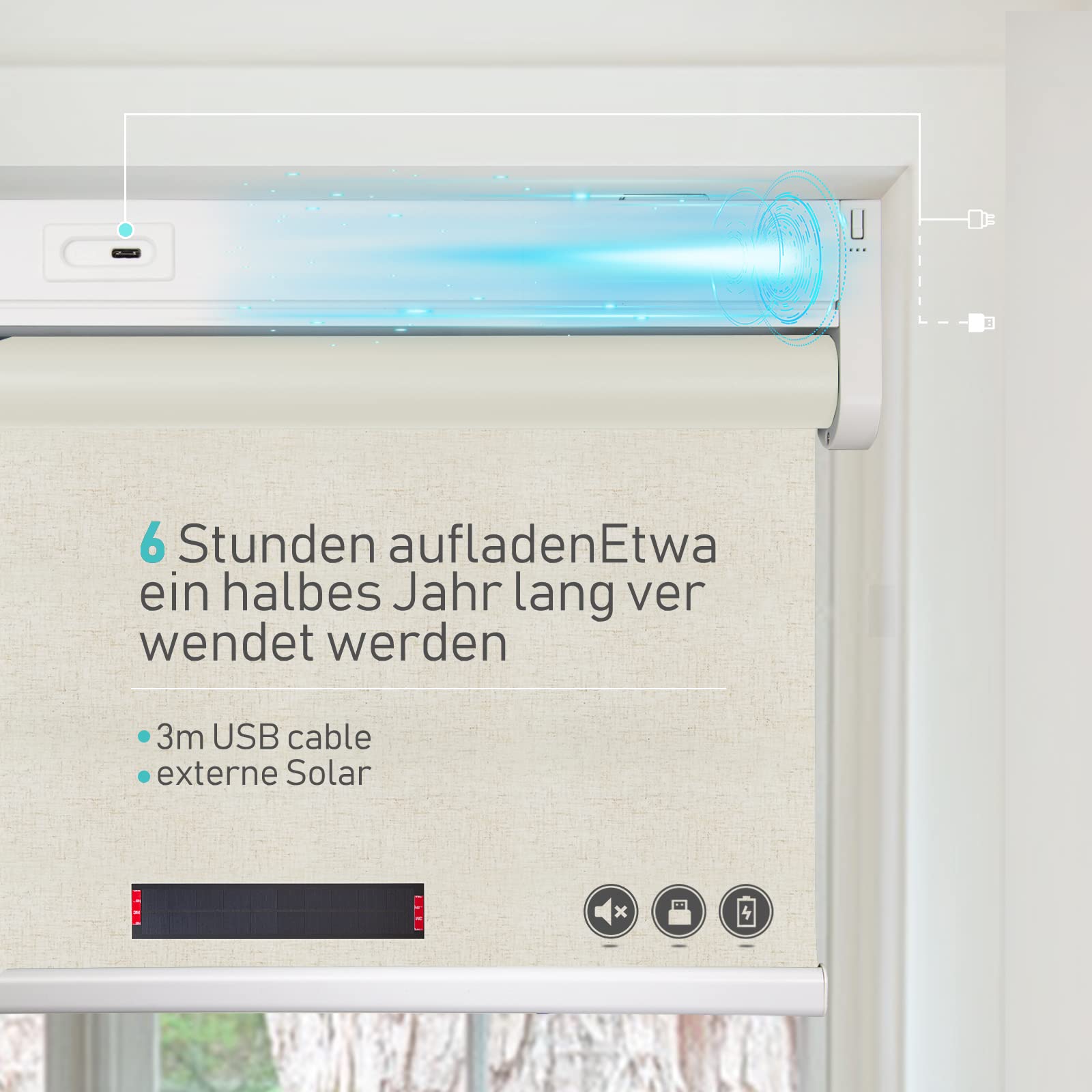 M130 Elektrisch | Verdunkelung | Akku | Rollo | Nach Maß