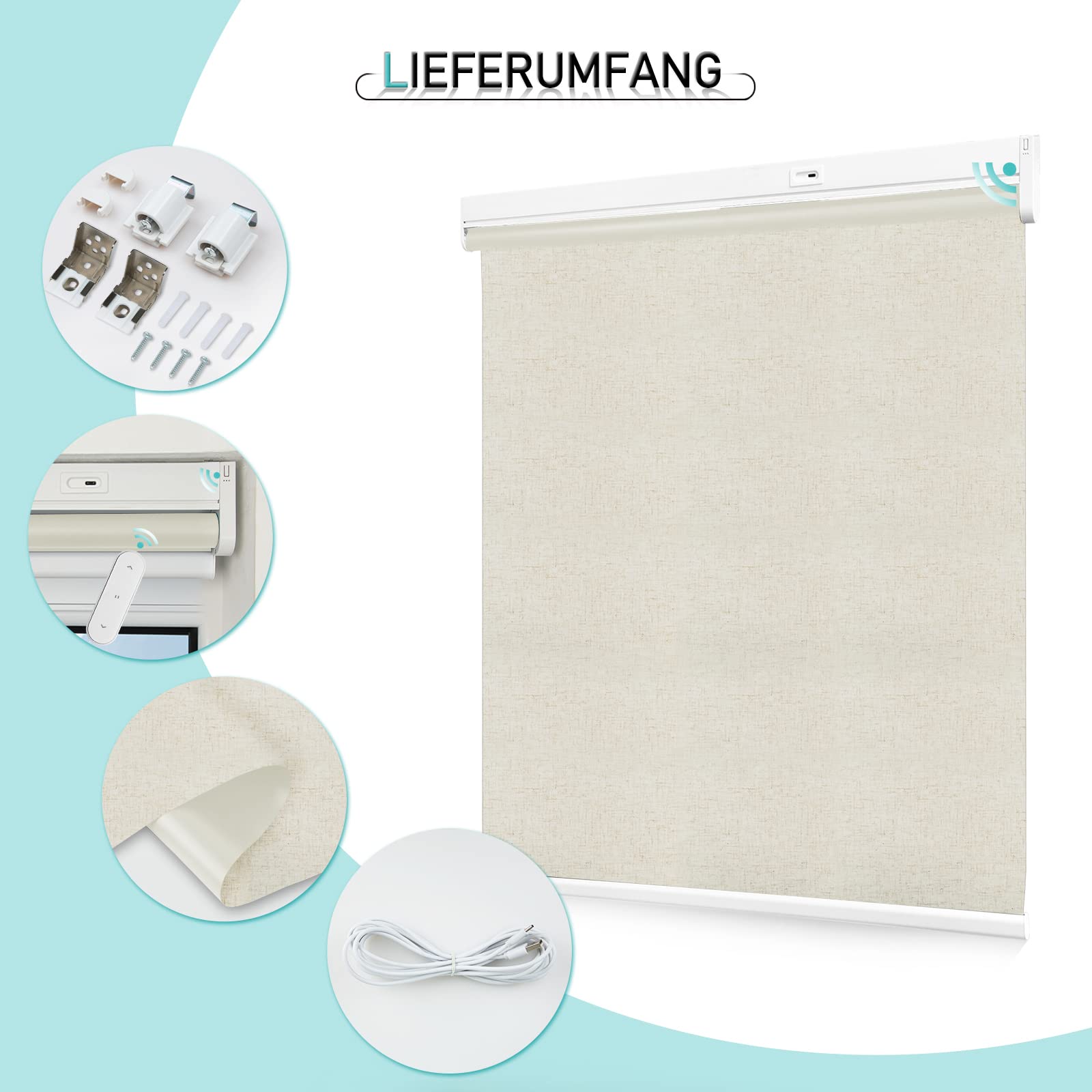 M130 Elektrisch | Verdunkelung | Akku | Rollo | Nach Maß