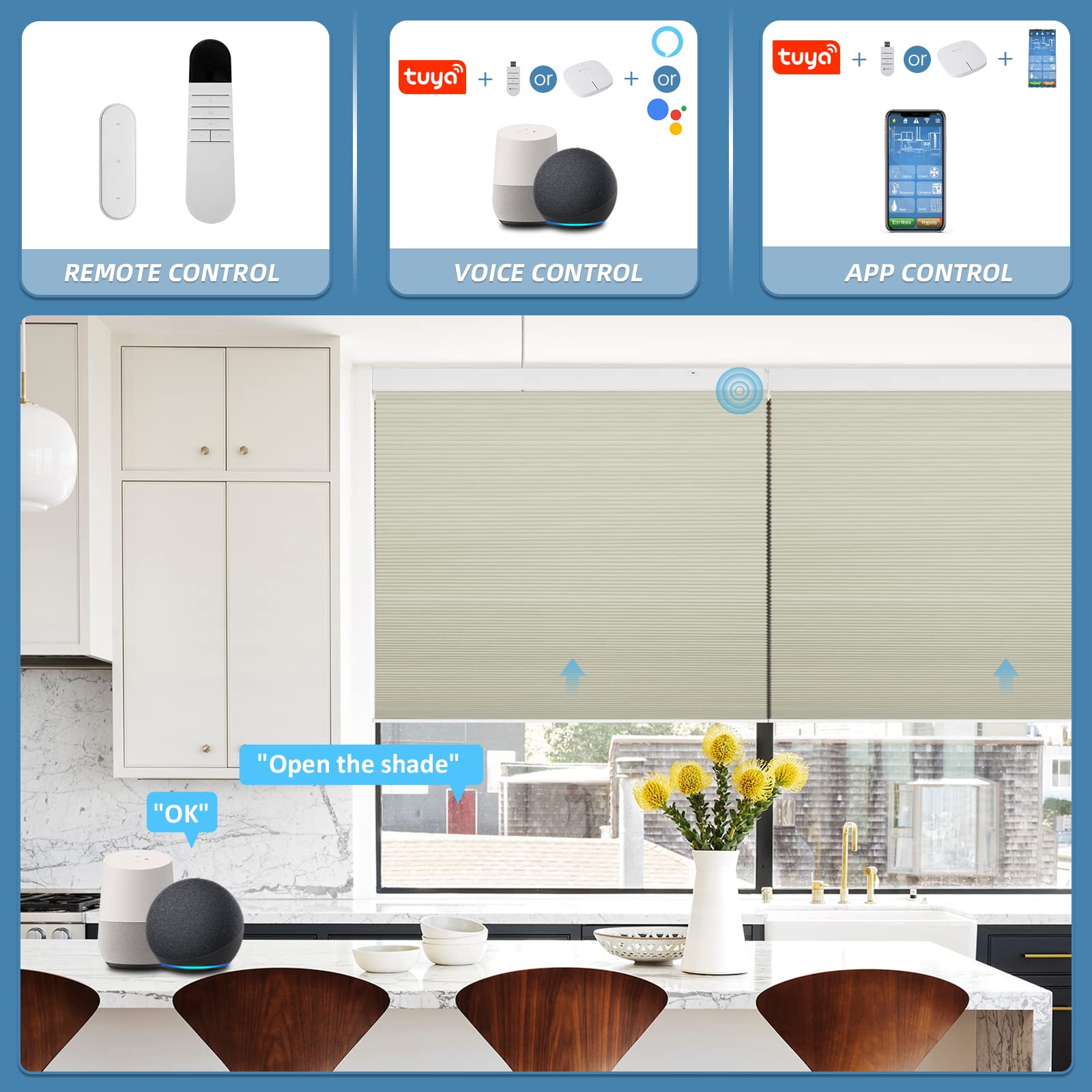 K130 Elektrisch | Lichtdurchlässige | Akku | Wabenplissees | Nach Maß