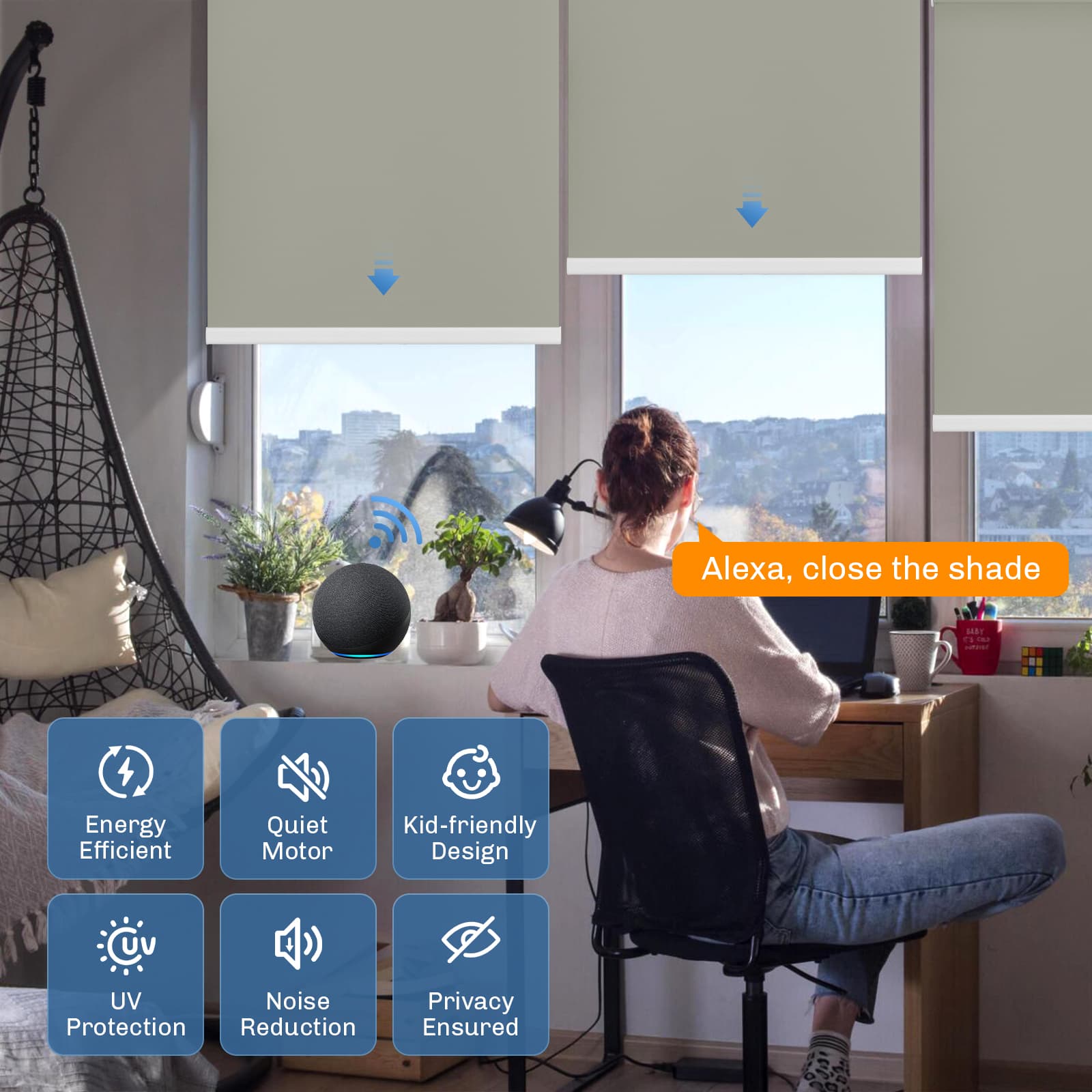 M330 Elektrisch | Bohrenfrei | Verdunkelung | Akku | Rollo | Nach Maß