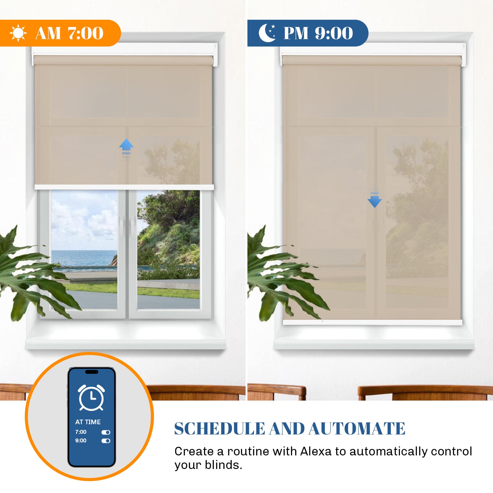 M330 Elektrisch| Bohrenfrei | Lichtdurchlässige | Akku | Rollo | Nach Maß