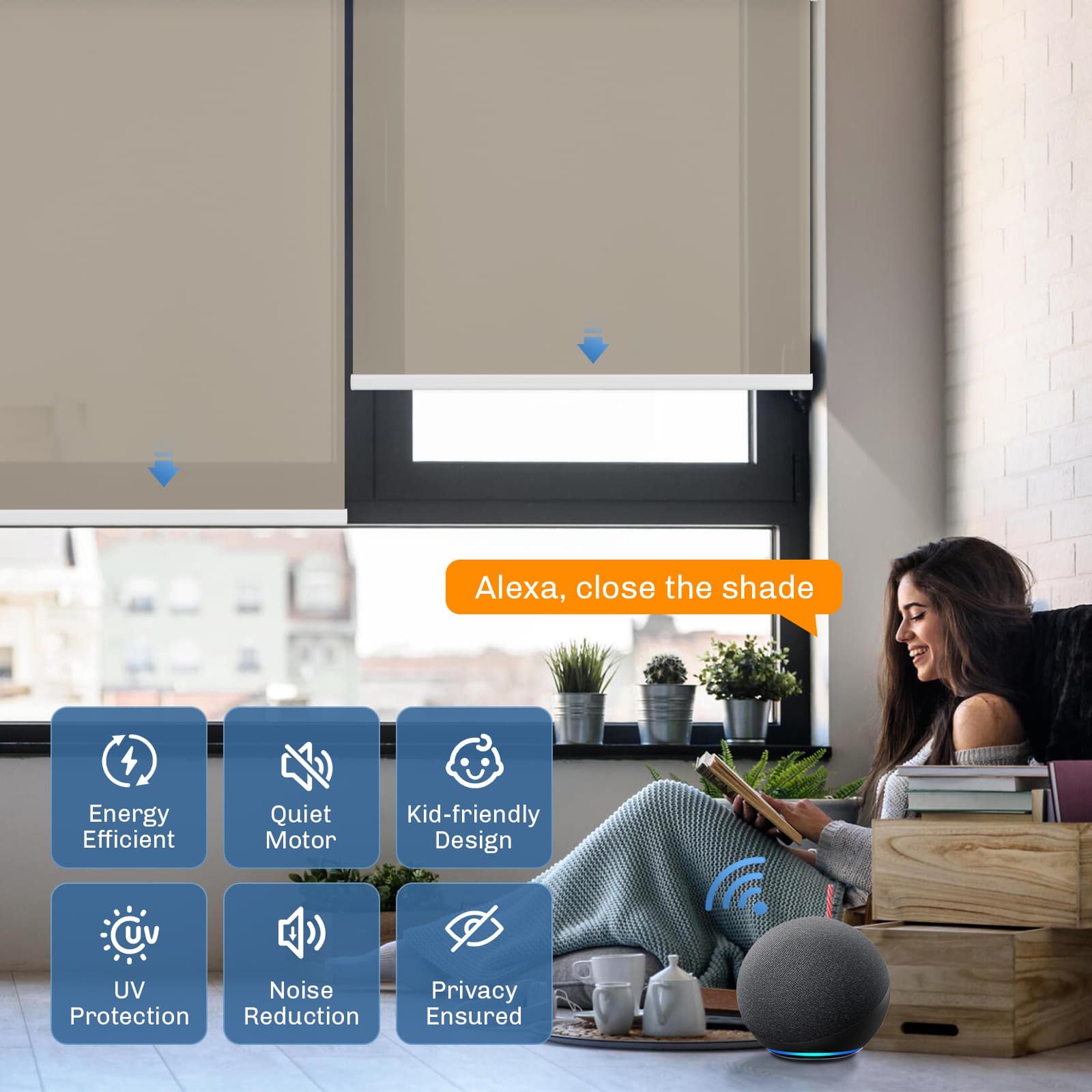 M330 Elektrisch| Bohrenfrei | Lichtdurchlässige | Akku | Rollo | Nach Maß