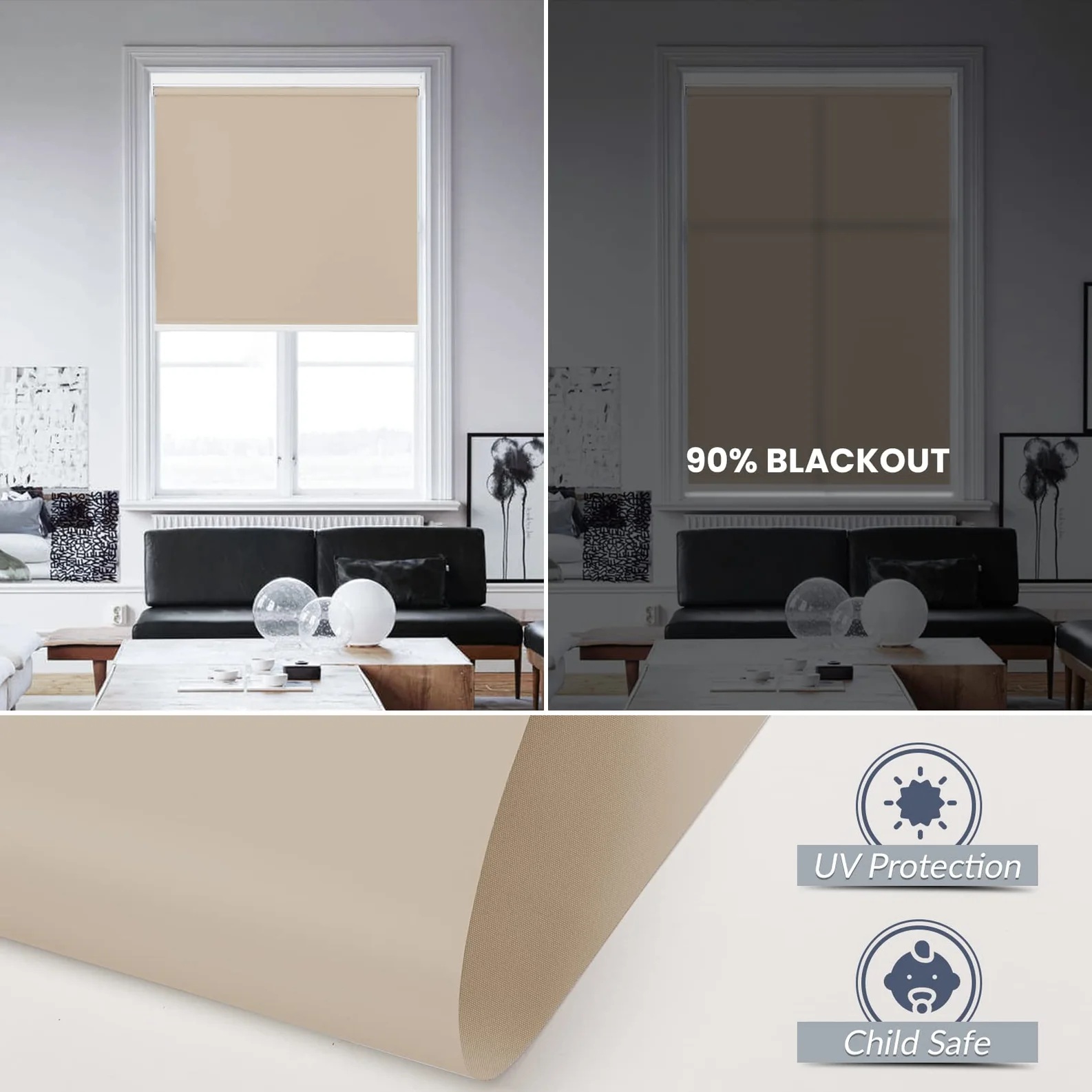 M330 Elektrisch| Bohrenfrei | Lichtdurchlässige | Akku | Rollo | Nach Maß