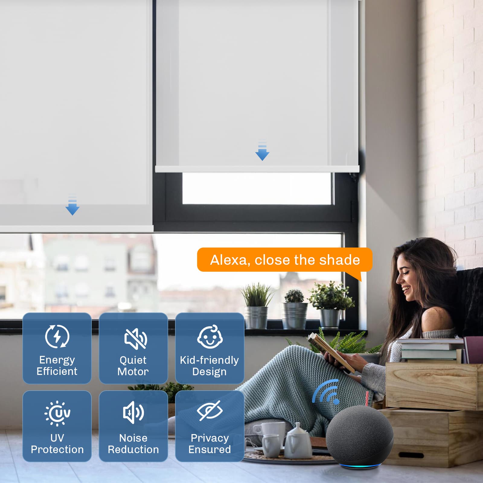 M330 Elektrisch| Bohrenfrei | Lichtdurchlässige | Akku | Rollo | Nach Maß