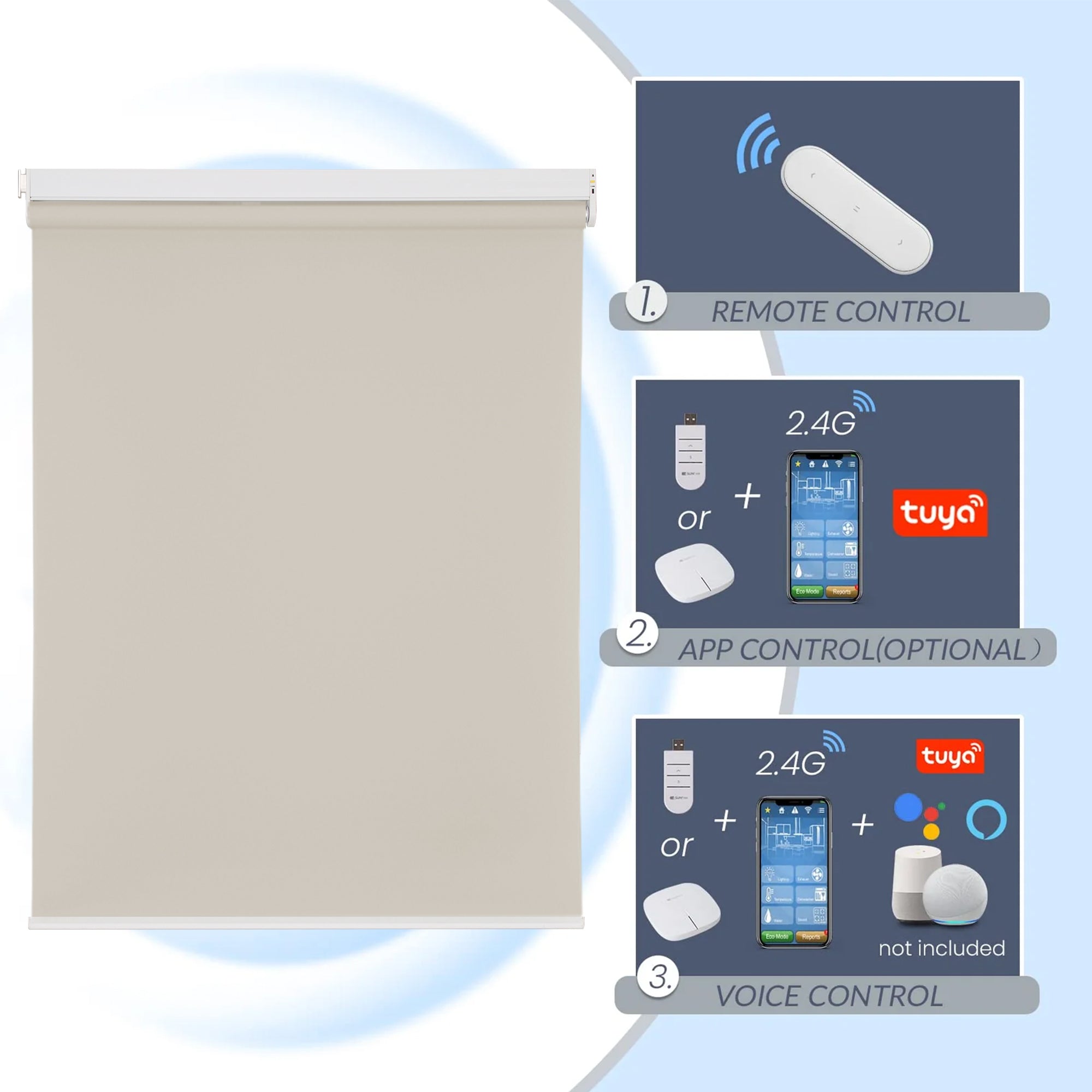 M330 Elektrisch| Bohrenfrei | Lichtdurchlässige | Akku | Rollo | Nach Maß