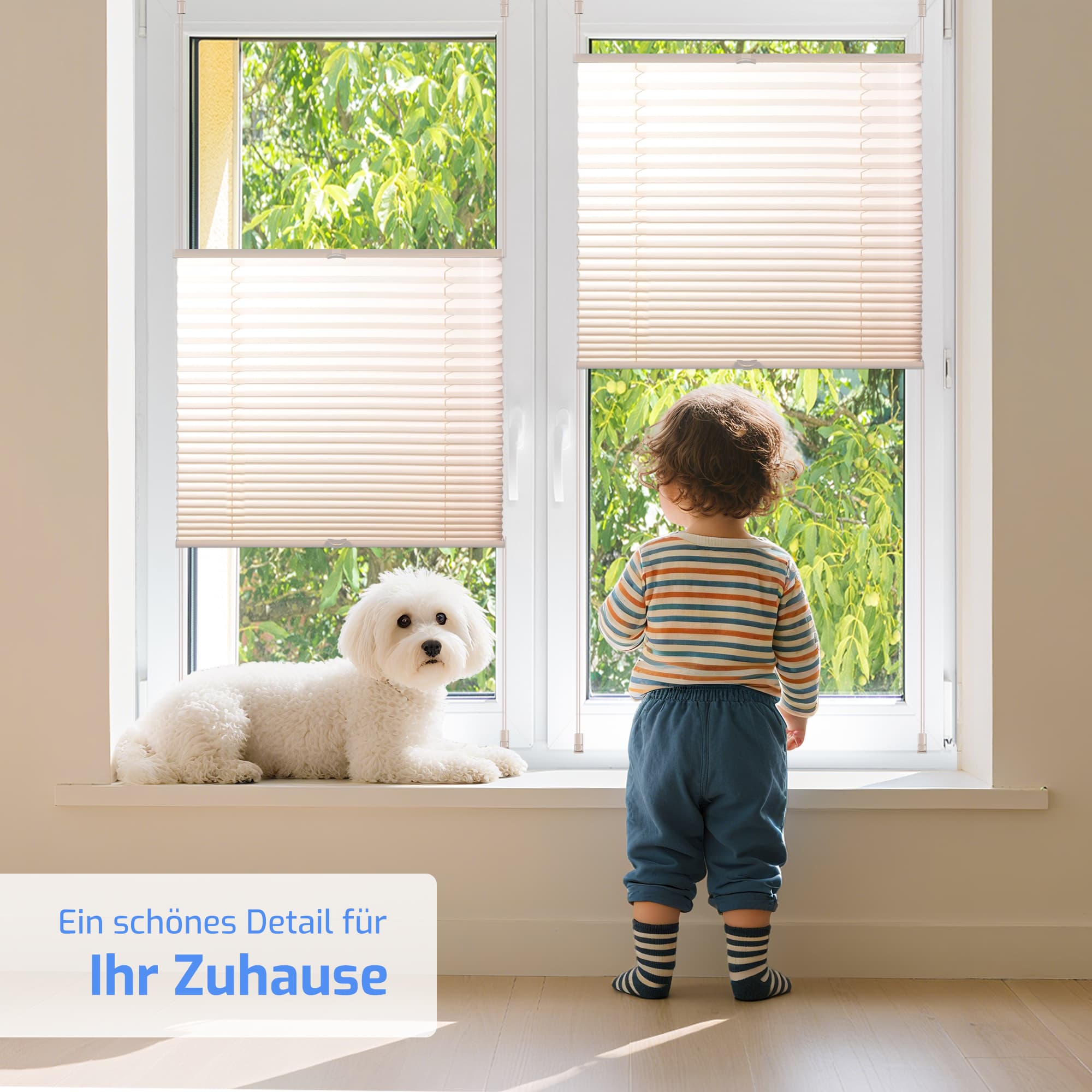 Ohne Bohren | Klemmfix | Komplett farbgleich | Lichtdurchlässig | Plissee | Nach Maß