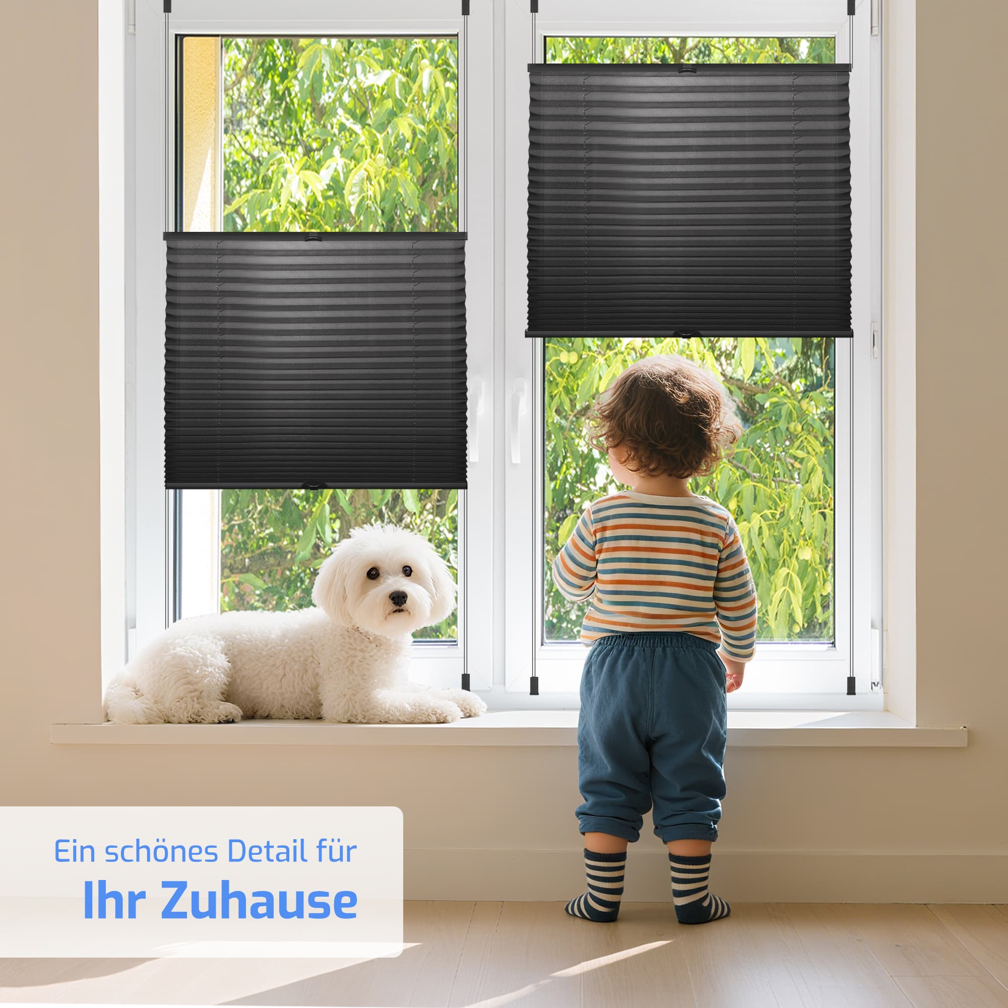 Ohne Bohren | Klemmfix | Komplett farbgleich | Lichtdurchlässig | Plissee | Nach Maß