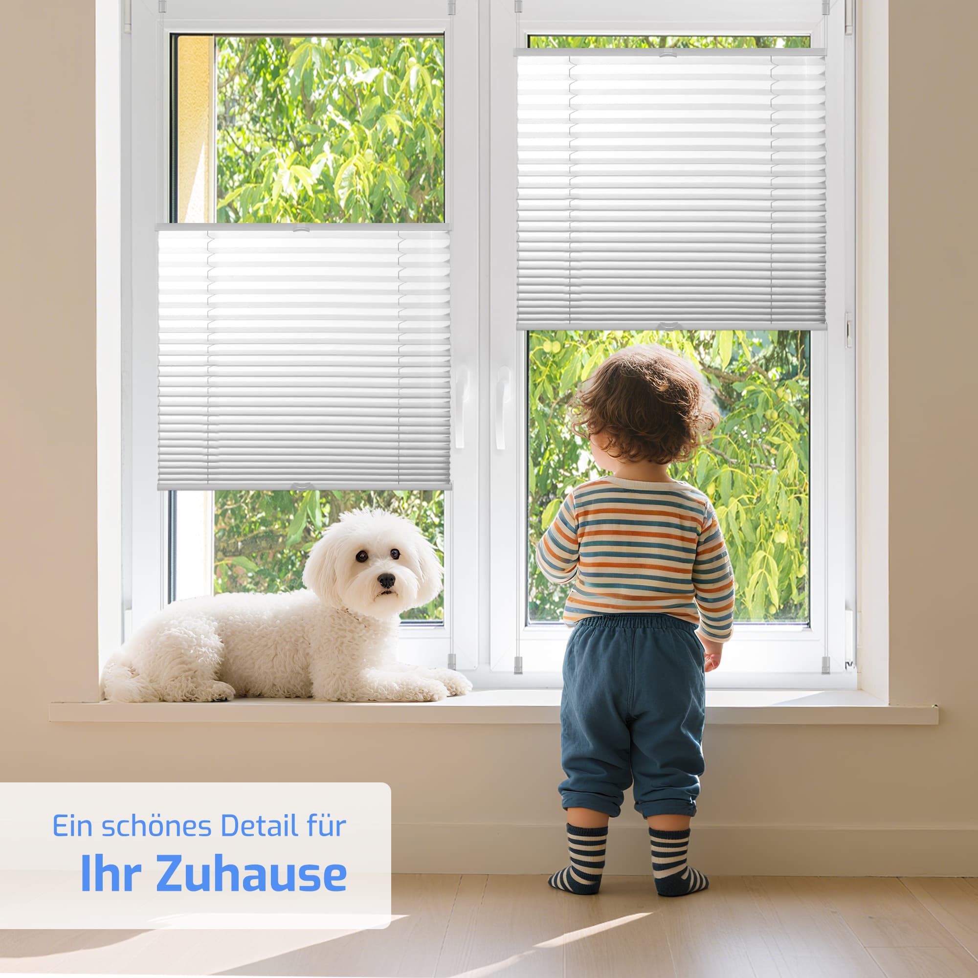 Ohne Bohren | Klemmfix | Komplett farbgleich | Lichtdurchlässig | Plissee | Nach Maß