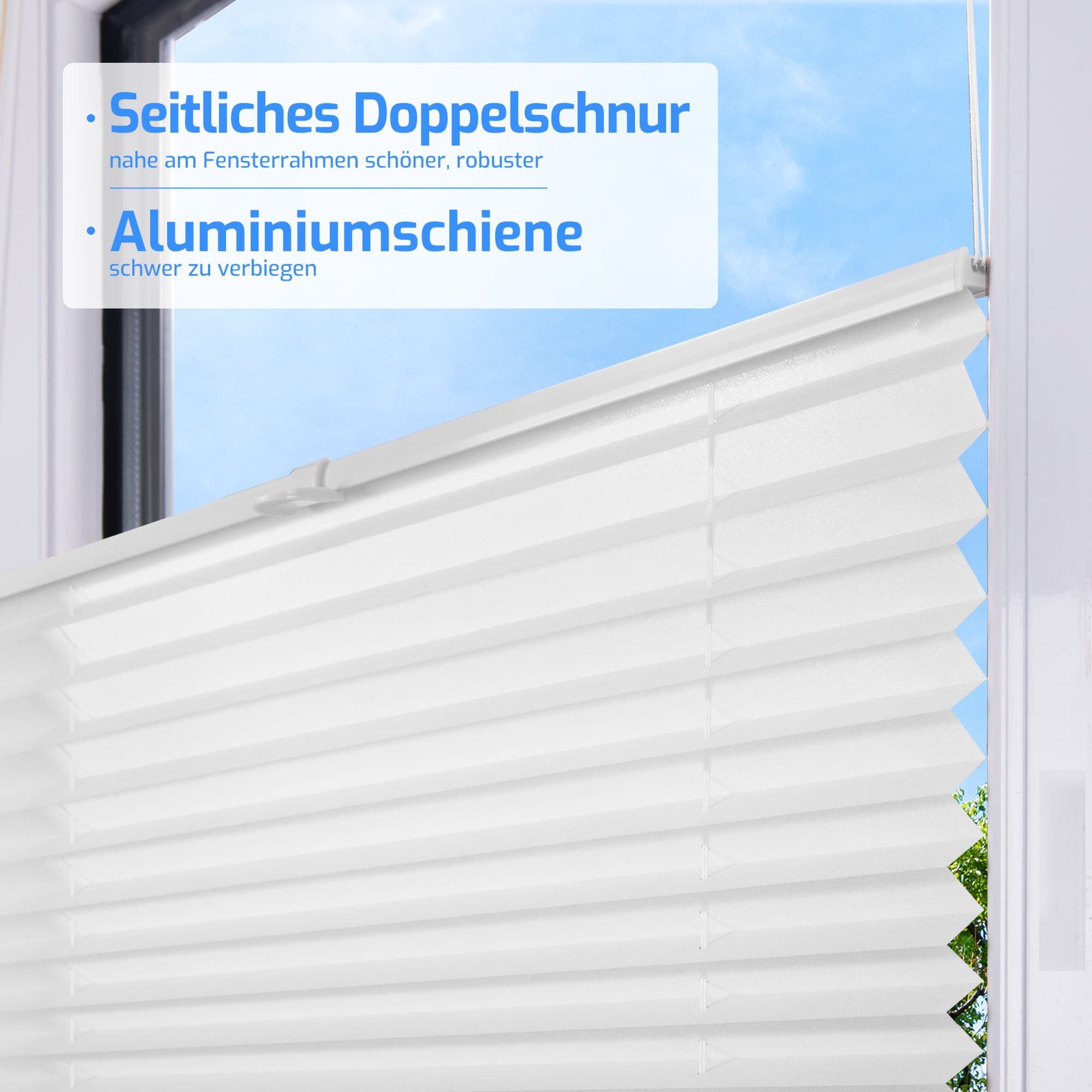 Ohne Bohren | Klemmfix | Komplett farbgleich | Lichtdurchlässig | Plissee | Nach Maß