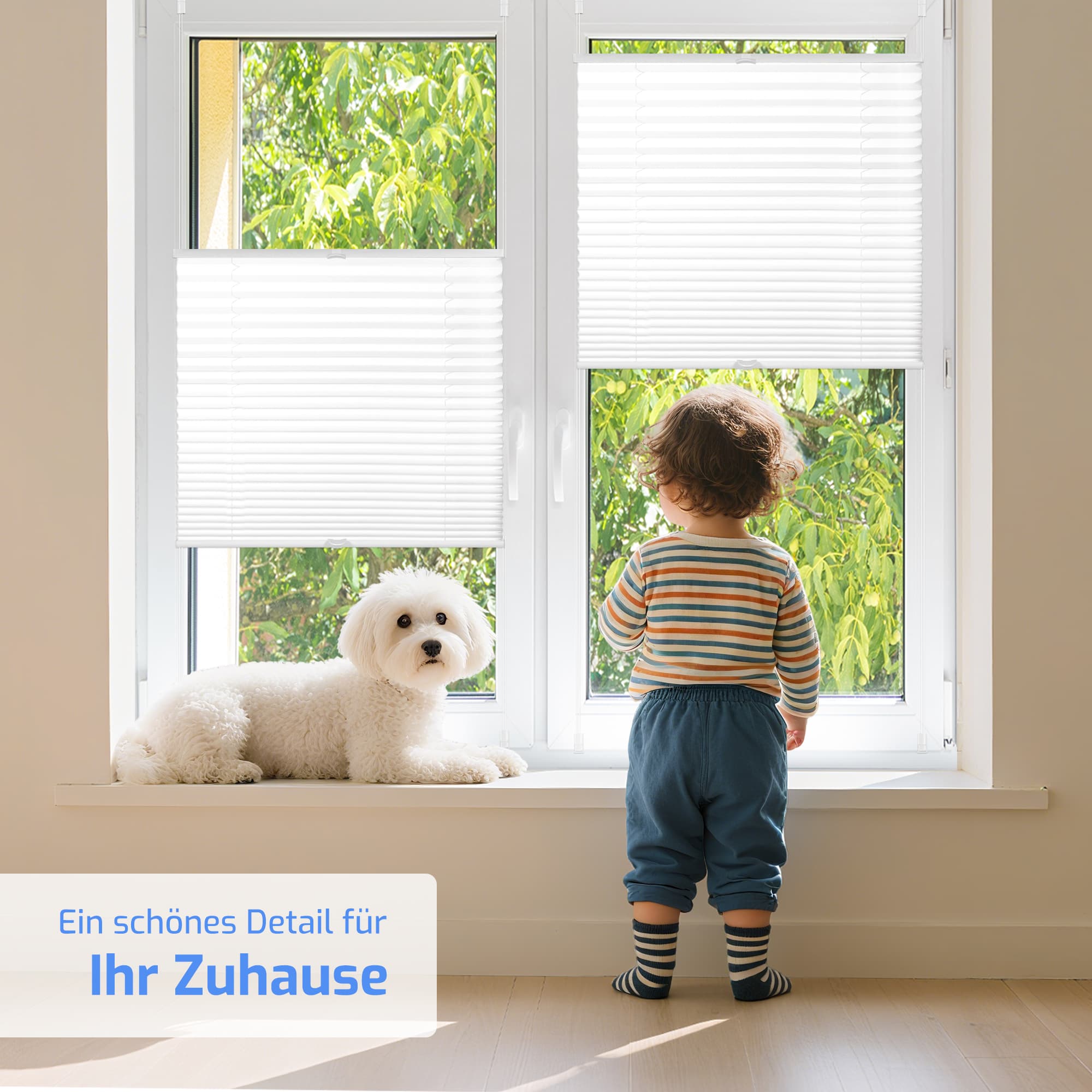 Ohne Bohren | Klemmfix | Komplett farbgleich | Lichtdurchlässig | Plissee | Nach Maß