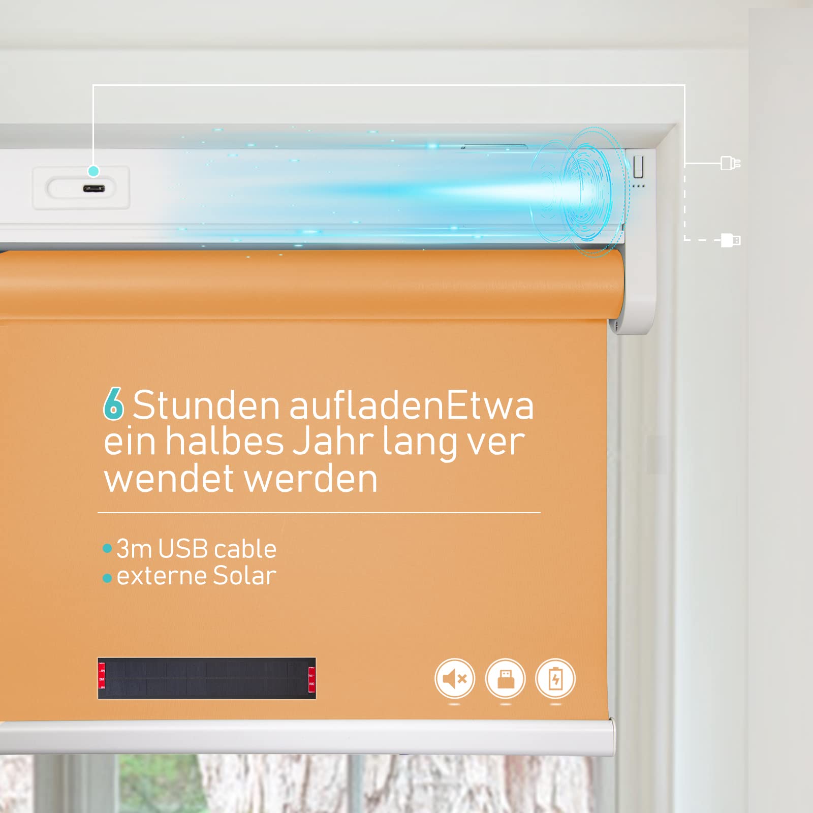 M130 Elektrisch | Verdunkelung | Akku | Rollo | Nach Maß