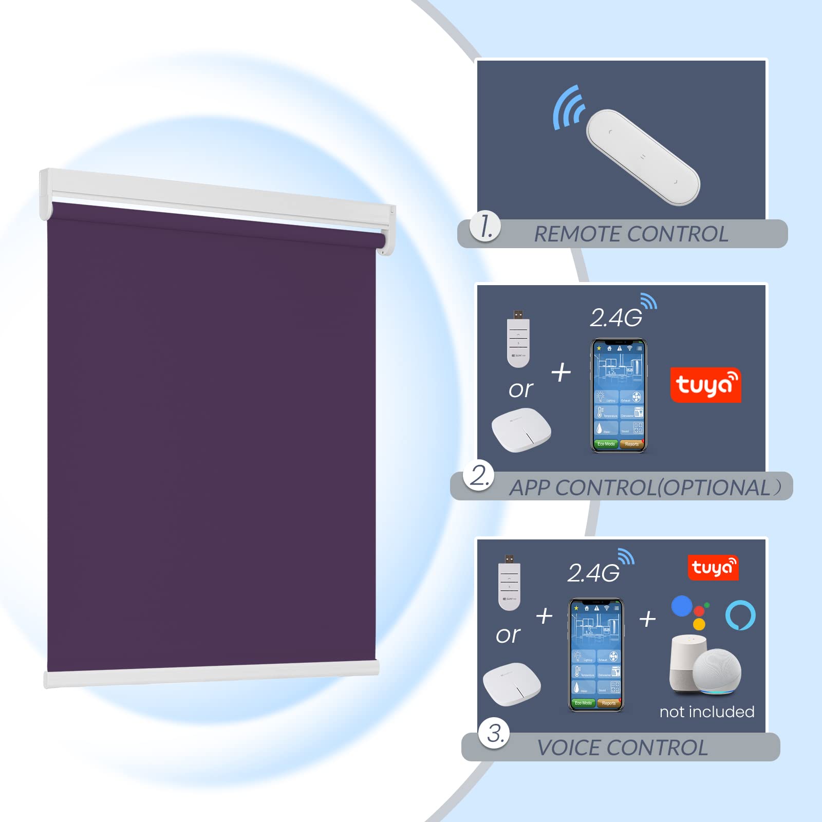 M100 Elektrisch | Lichtdurchlässige | Batterie | Rollo | Nach Maß