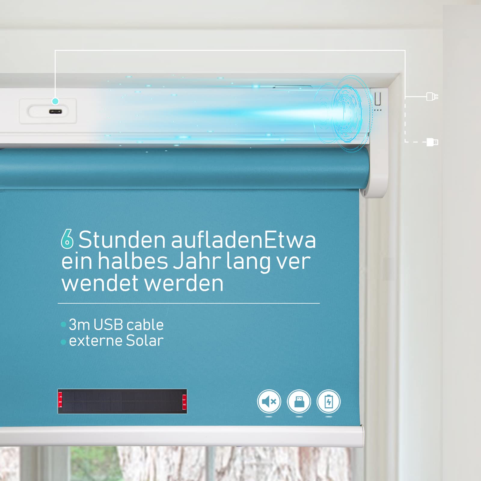 M130 Elektrisch | Verdunkelung | Akku | Rollo | Nach Maß