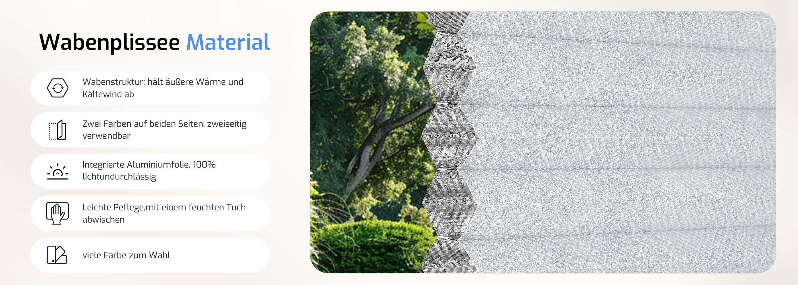 Wabenplissee– Praktisch + Schön