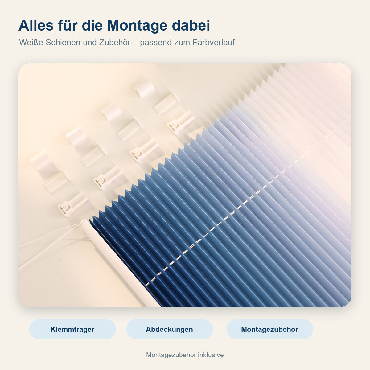 Lichtdurchlässiges Plissee Klemmfix ohne Bohren mit Sichtschutz