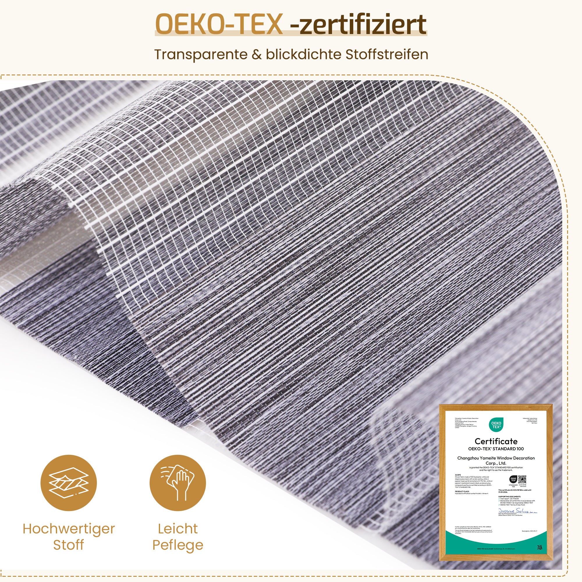 Doppelrollo Duo Rollo Klemmfix ohne Bohren Marmor Grau