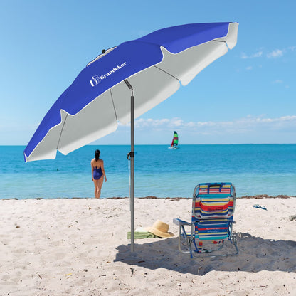 Sonnenschirm für den Strand 200cm mit UV-Schutz verstellbarer Neigungswinkel