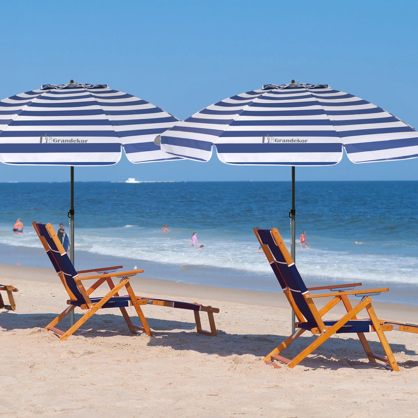 Sonnenschirm für den Strand 200cm mit UV-Schutz verstellbarer Neigungswinkel
