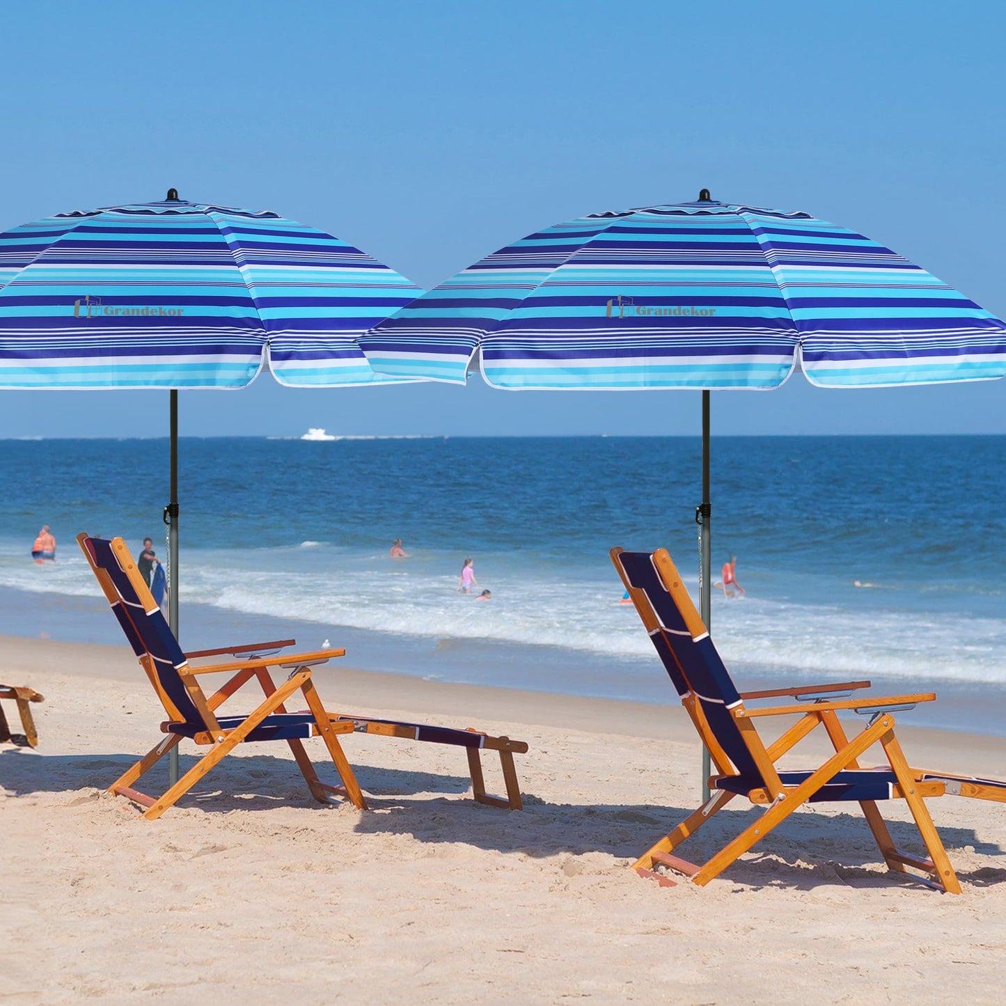 Sonnenschirm für den Strand 200cm mit UV-Schutz verstellbarer Neigungswinkel