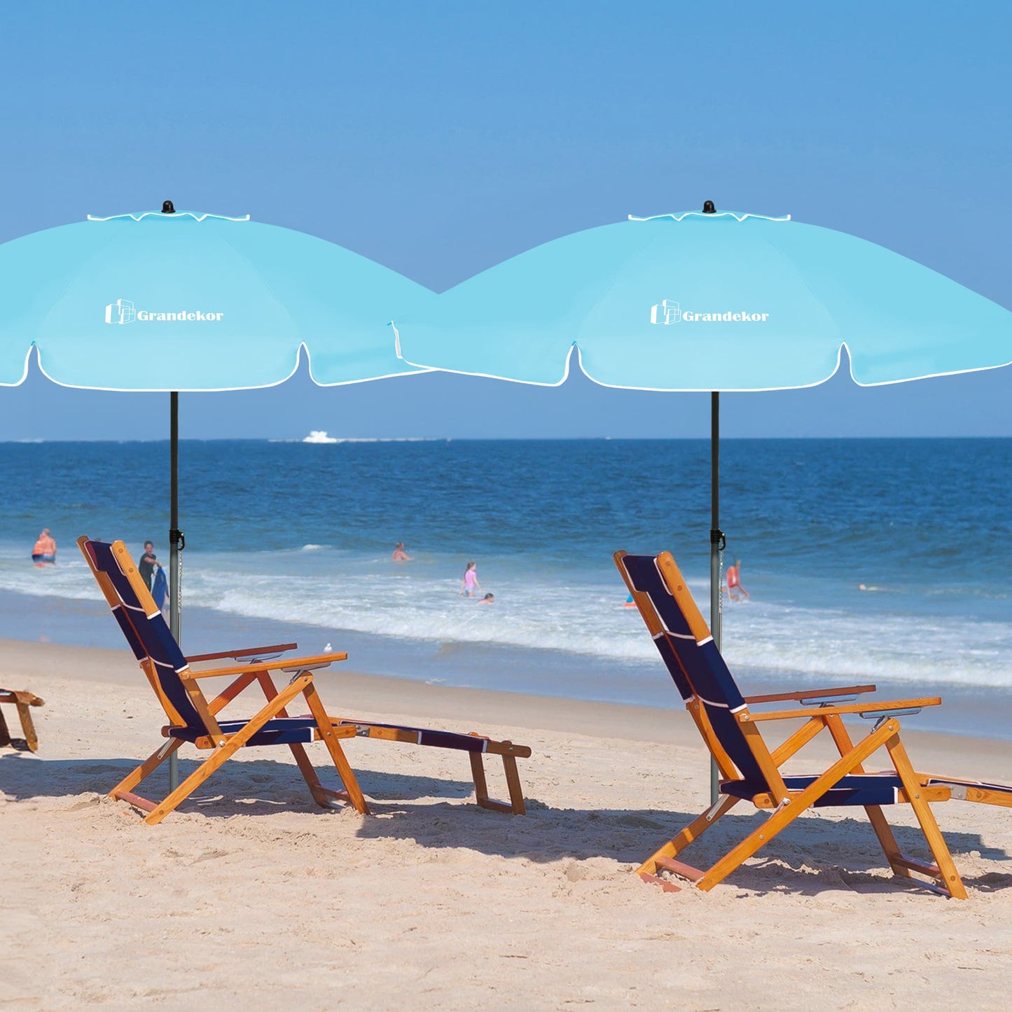 Sonnenschirm für den Strand 200cm mit UV-Schutz verstellbarer Neigungswinkel