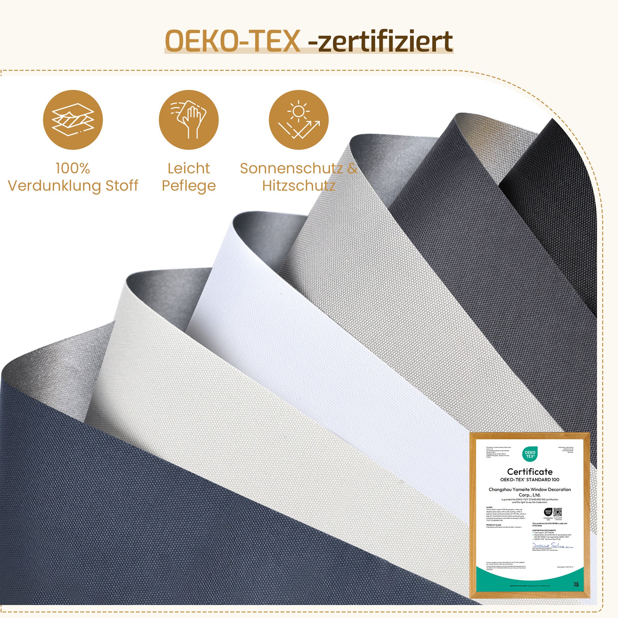 Verdunkelungsrollo Klemmfix Thermorollo ohne Bohren Schwarz