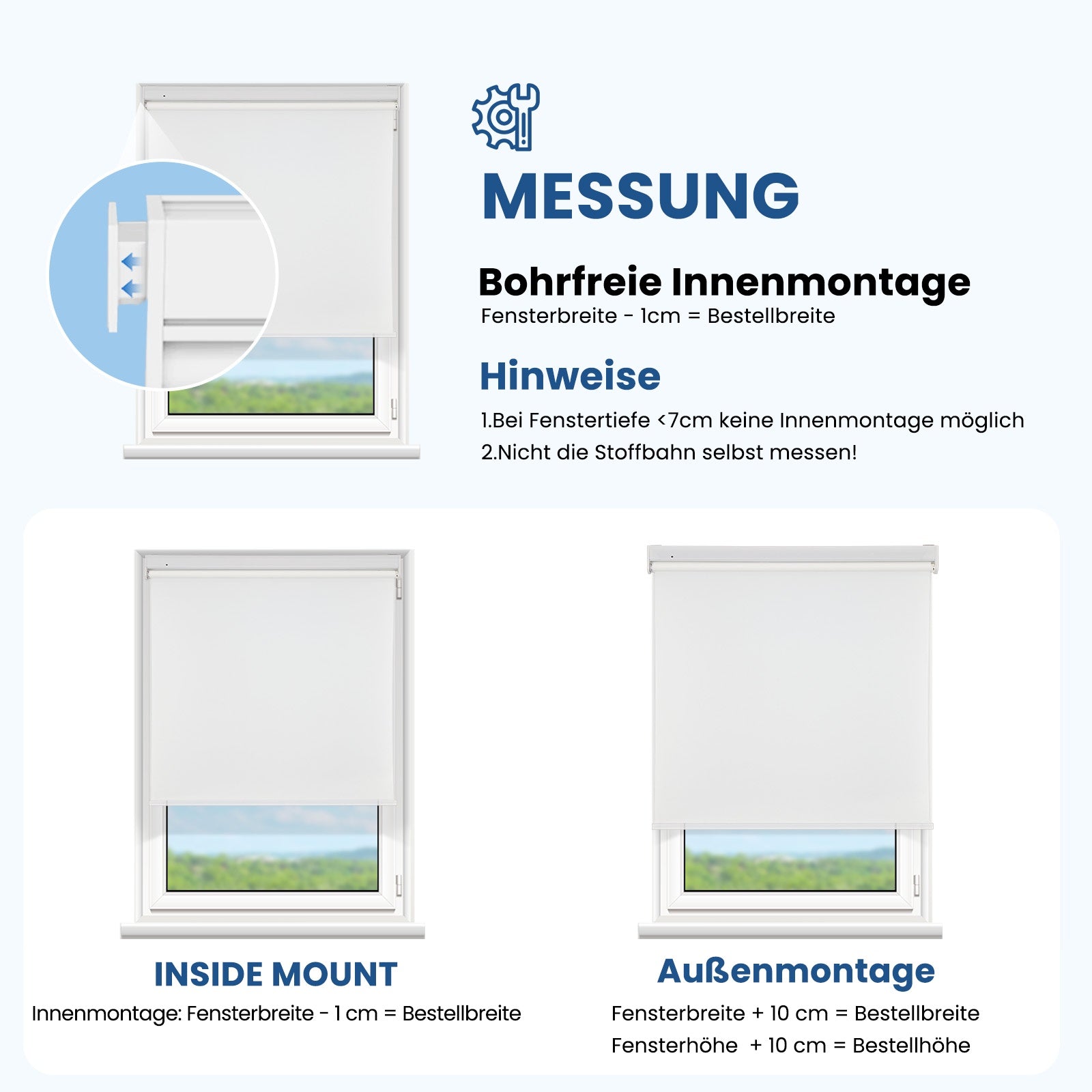 M330 Elektrisch | Bohrenfrei | Verdunkelung | Akku | Rollo | Nach Maß