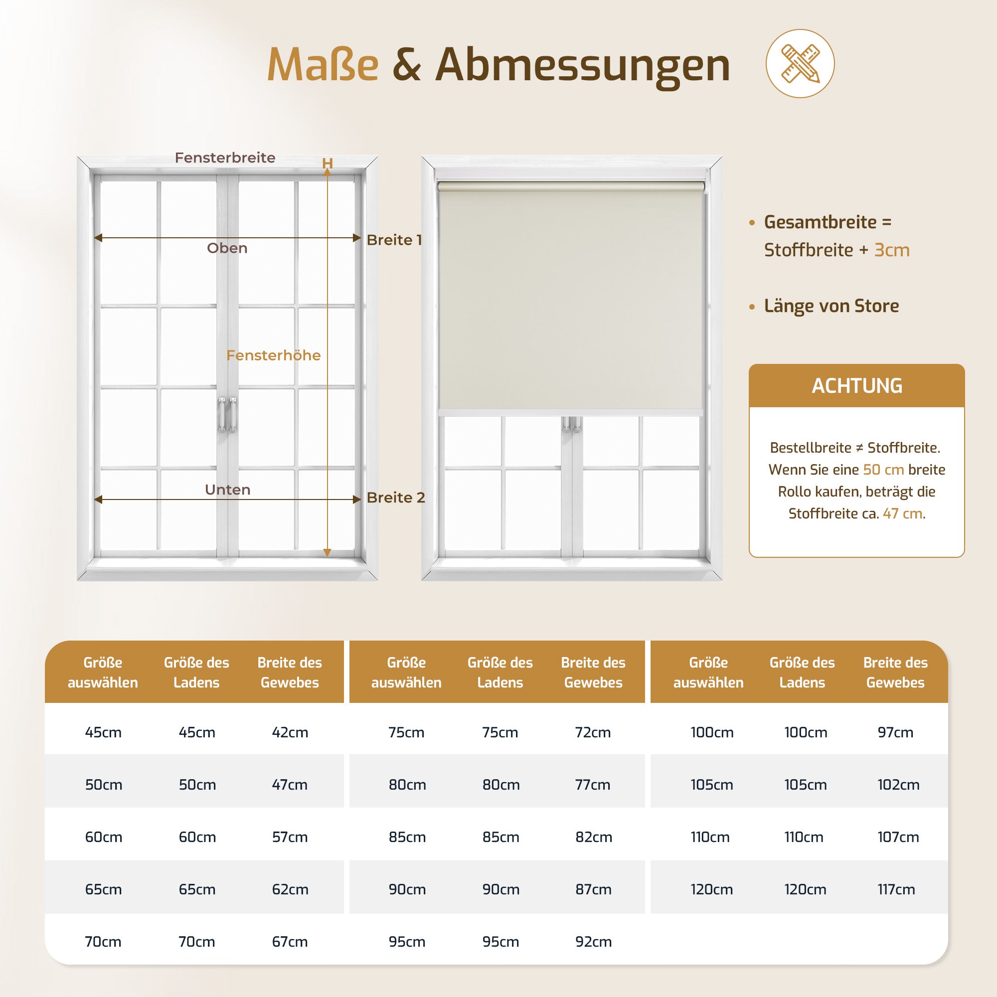 M100 Elektrisch | Verdunkelung | Batterie | Rollo | Creme | Standardgröße