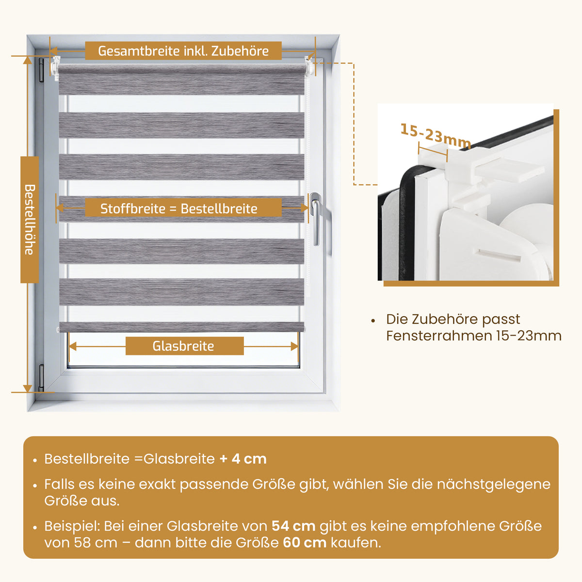 Doppelrollo Duo Rollo Klemmfix ohne Bohren Marmor Grau