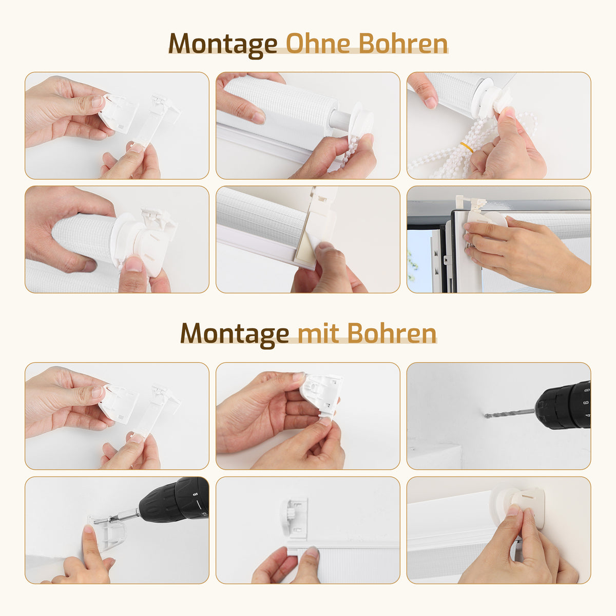 Doppelrollo Duo Rollo Klemmfix ohne Bohren Anthrazit
