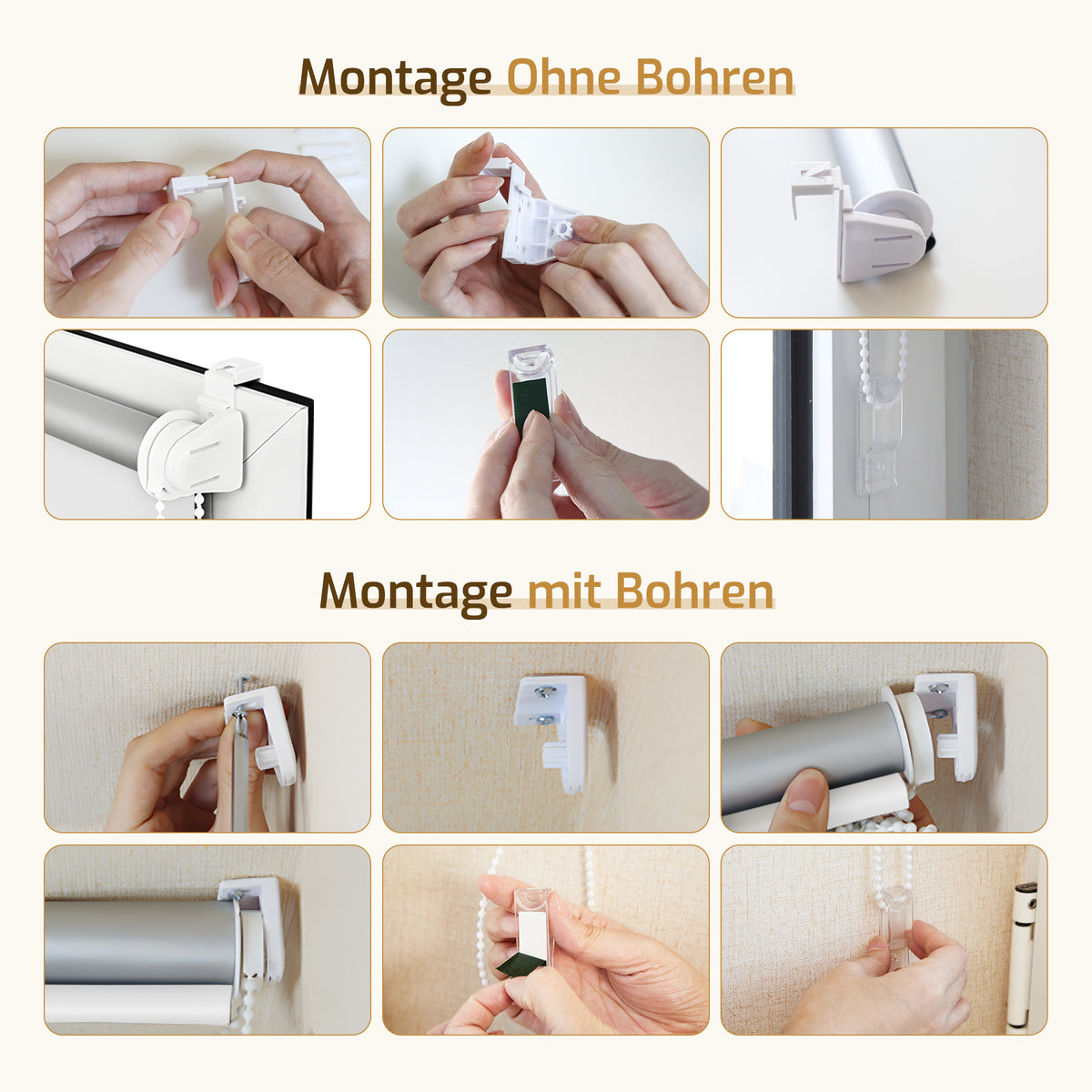 Verdunkelungsrollo Klemmfix ohne Bohren mit Thermo-Effekt