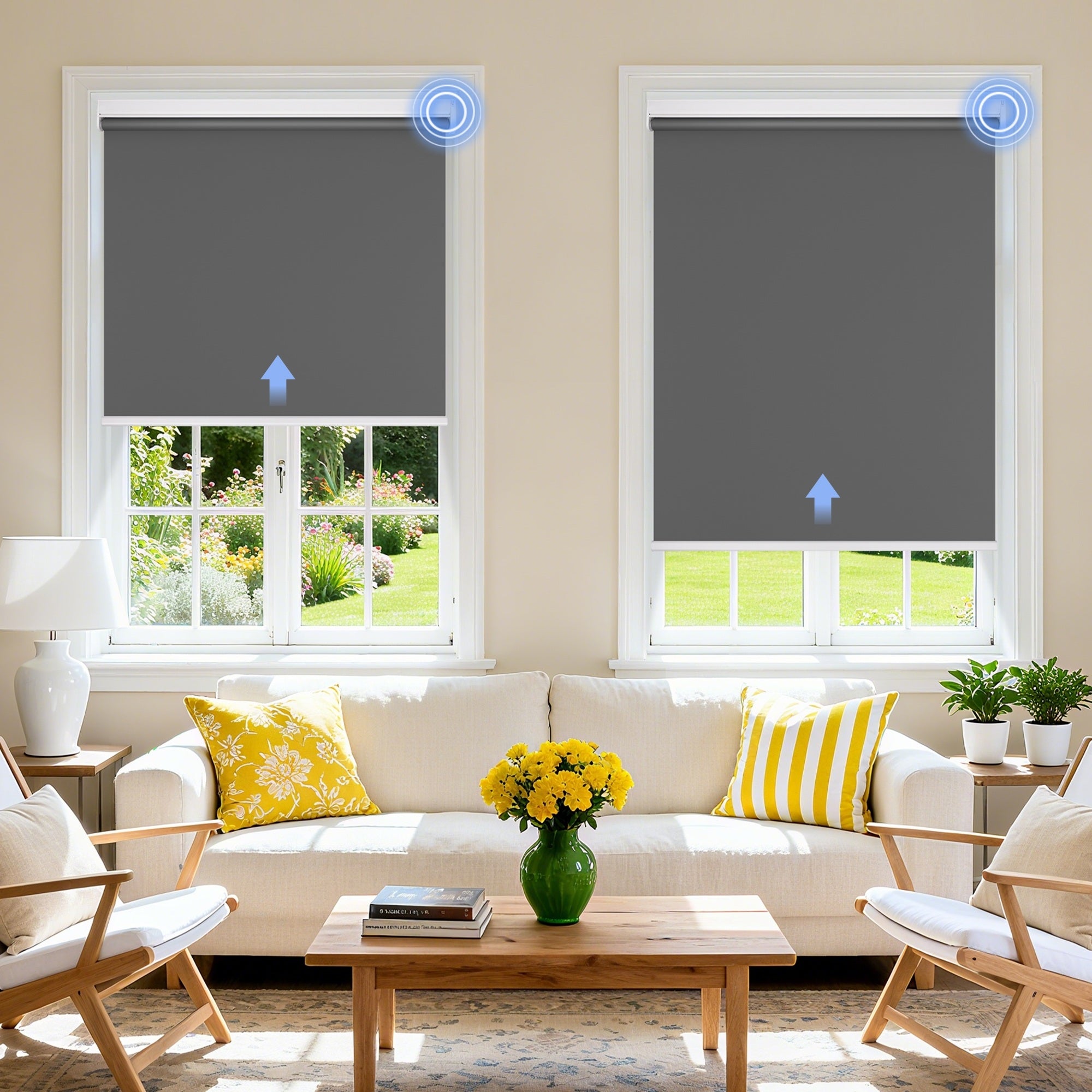 M100 Elektrisch | Verdunkelung | Batterie | Rollo | Dunkelgrau | Standardgröße