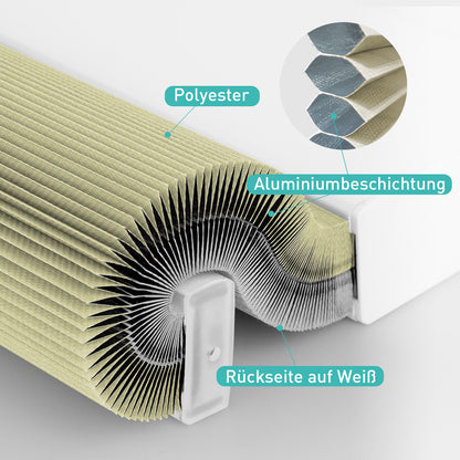 K130 Elektrobetriebene | Verdunkelung | Wiederaufladbar | Wabenplissees | Anpassbar