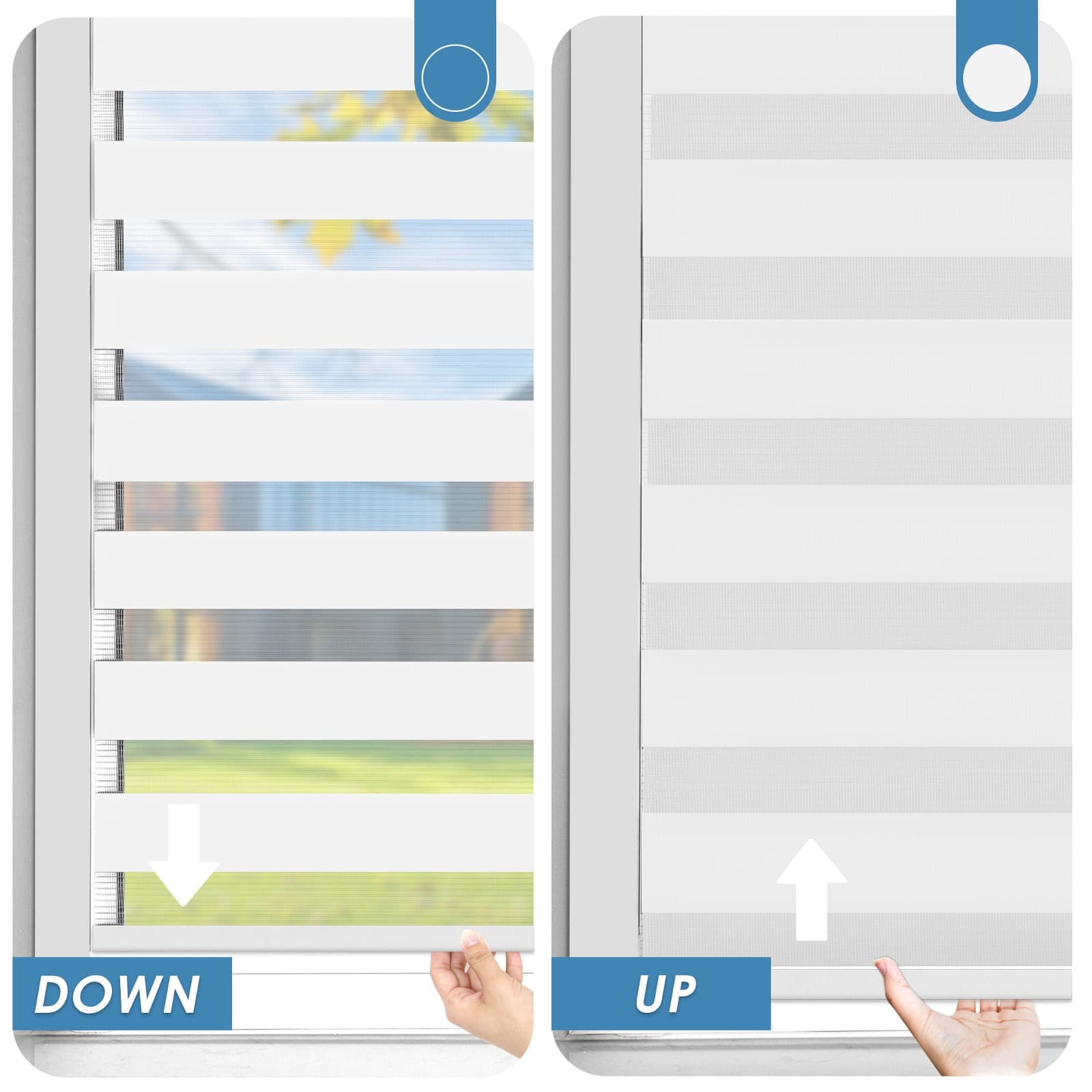 Doppelrollo Schnurlos Klemmfix ohne Bohren Duo Drücken Und Ziehen Weiß