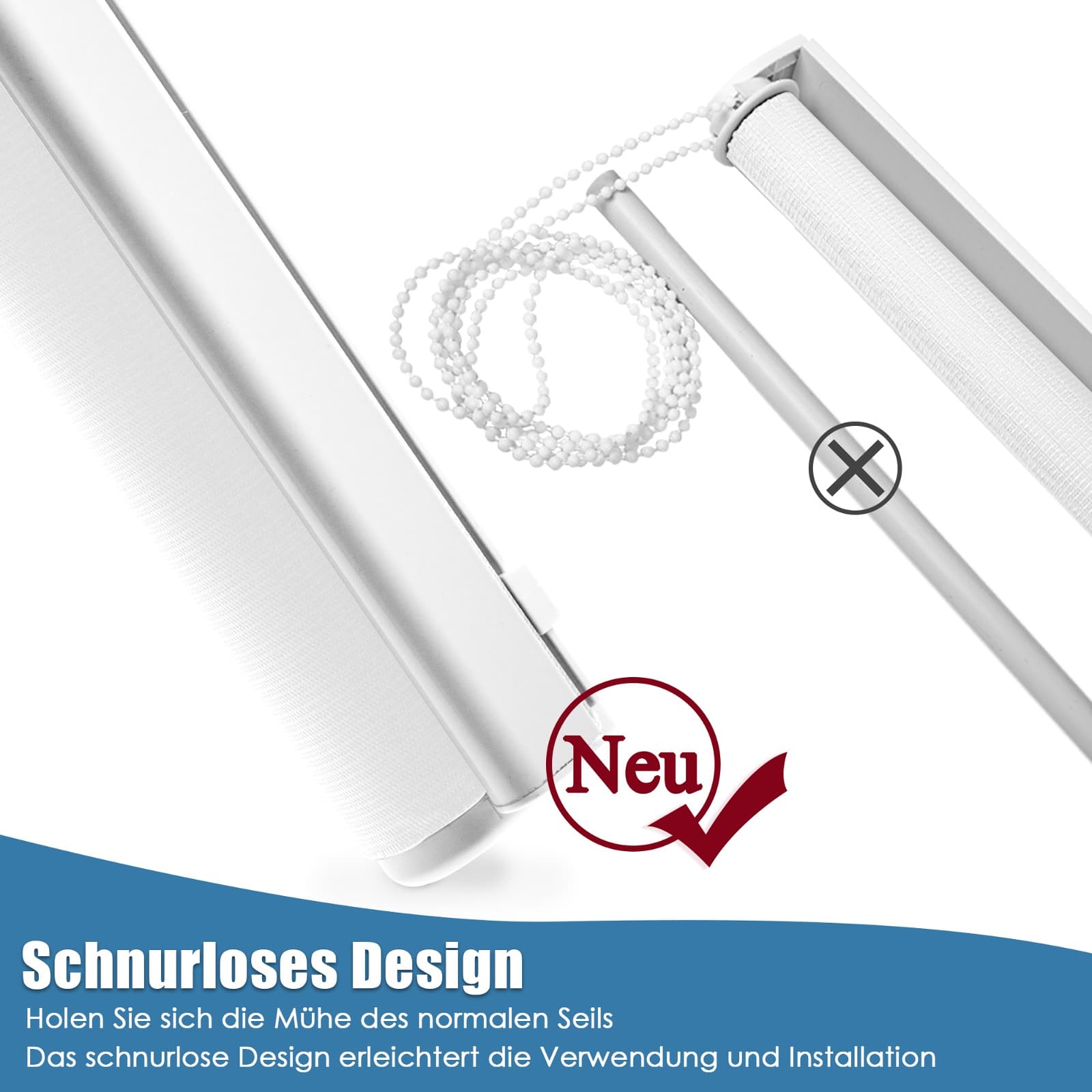 Doppelrollo Schnurlos Klemmfix ohne Bohren Duo Drücken Und Ziehen Weiß