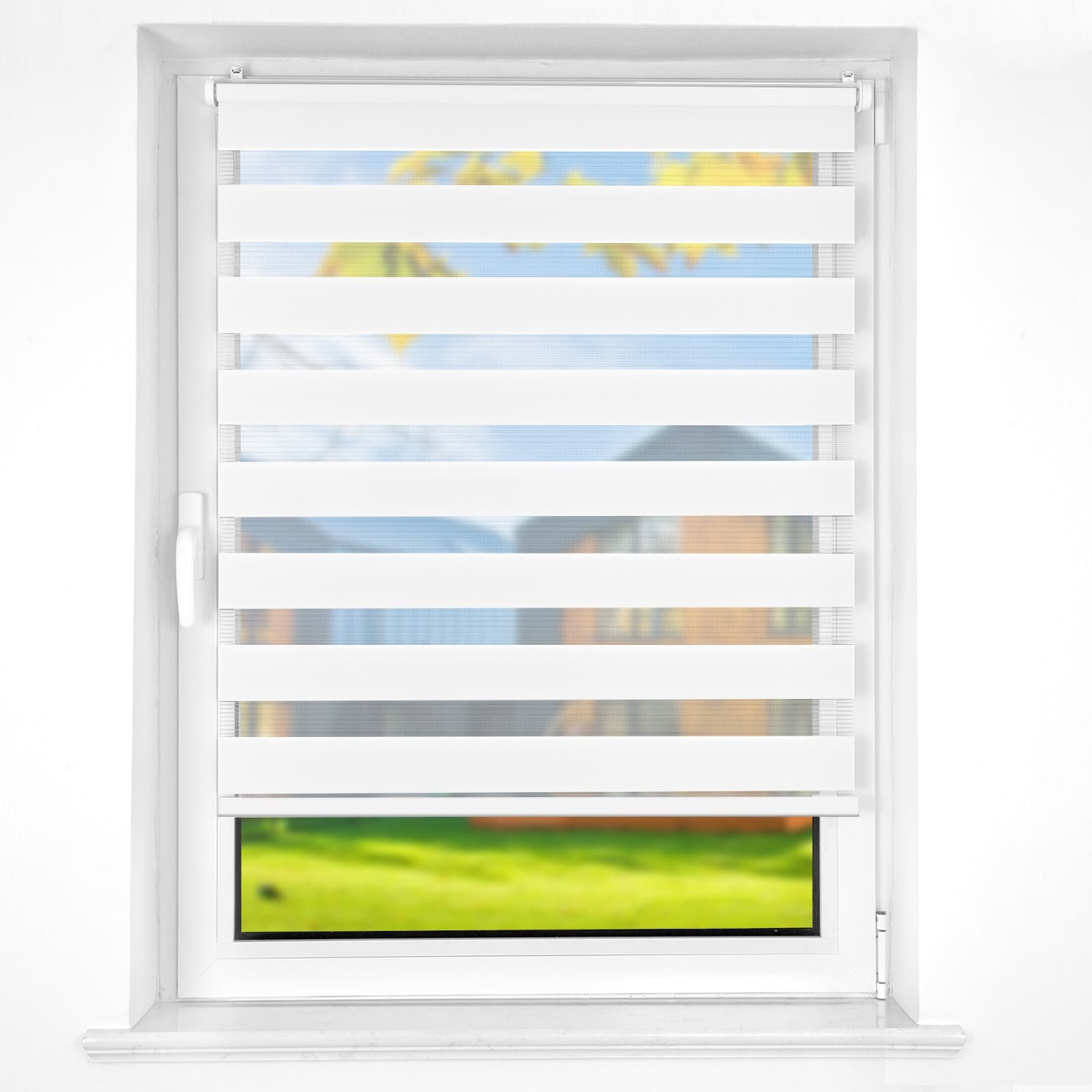 Doppelrollo Schnurlos Klemmfix ohne Bohren Duo Drücken Und Ziehen Weiß