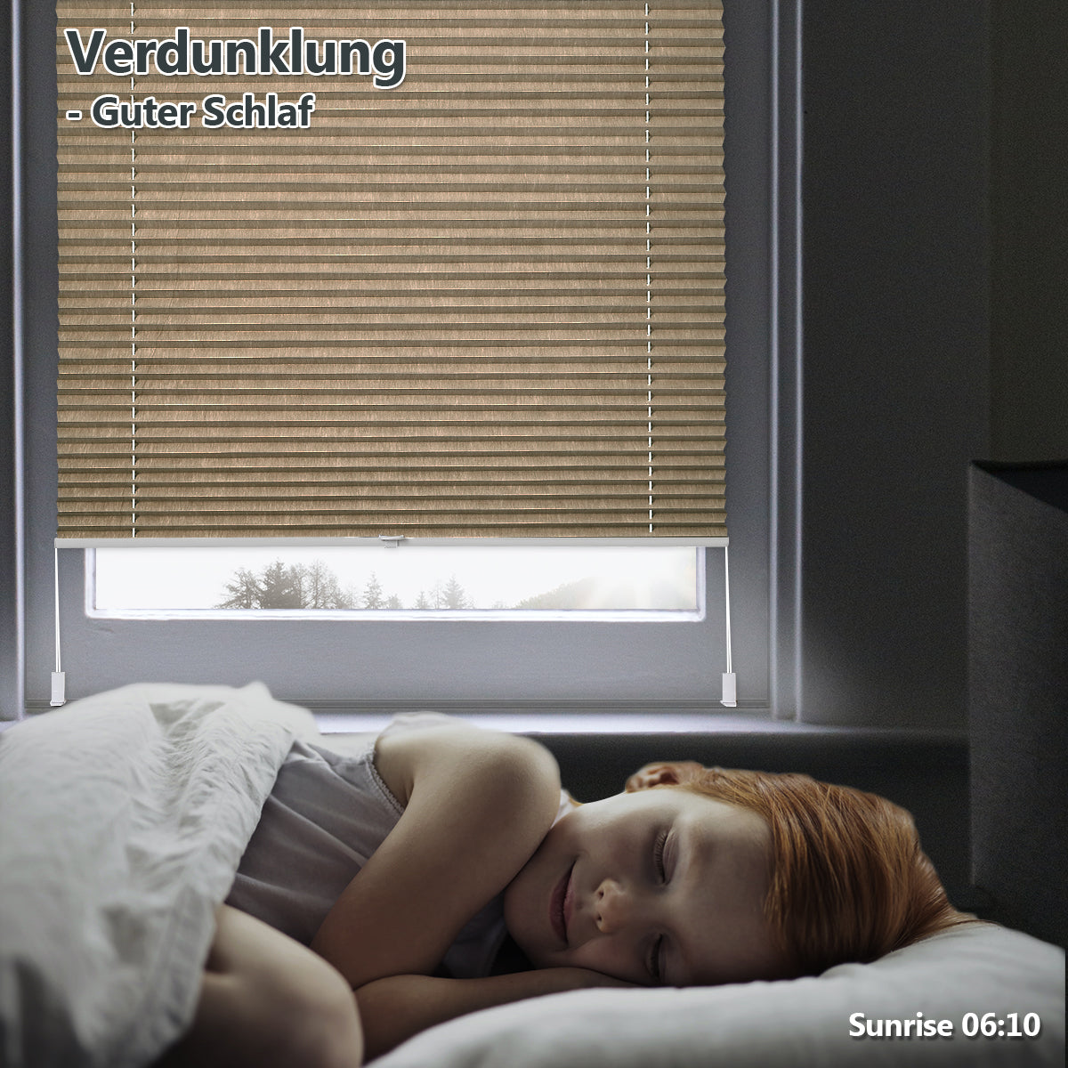 Verdunkelnd ohne Bohren Klemmfix Faltrollo Plissee Leinen